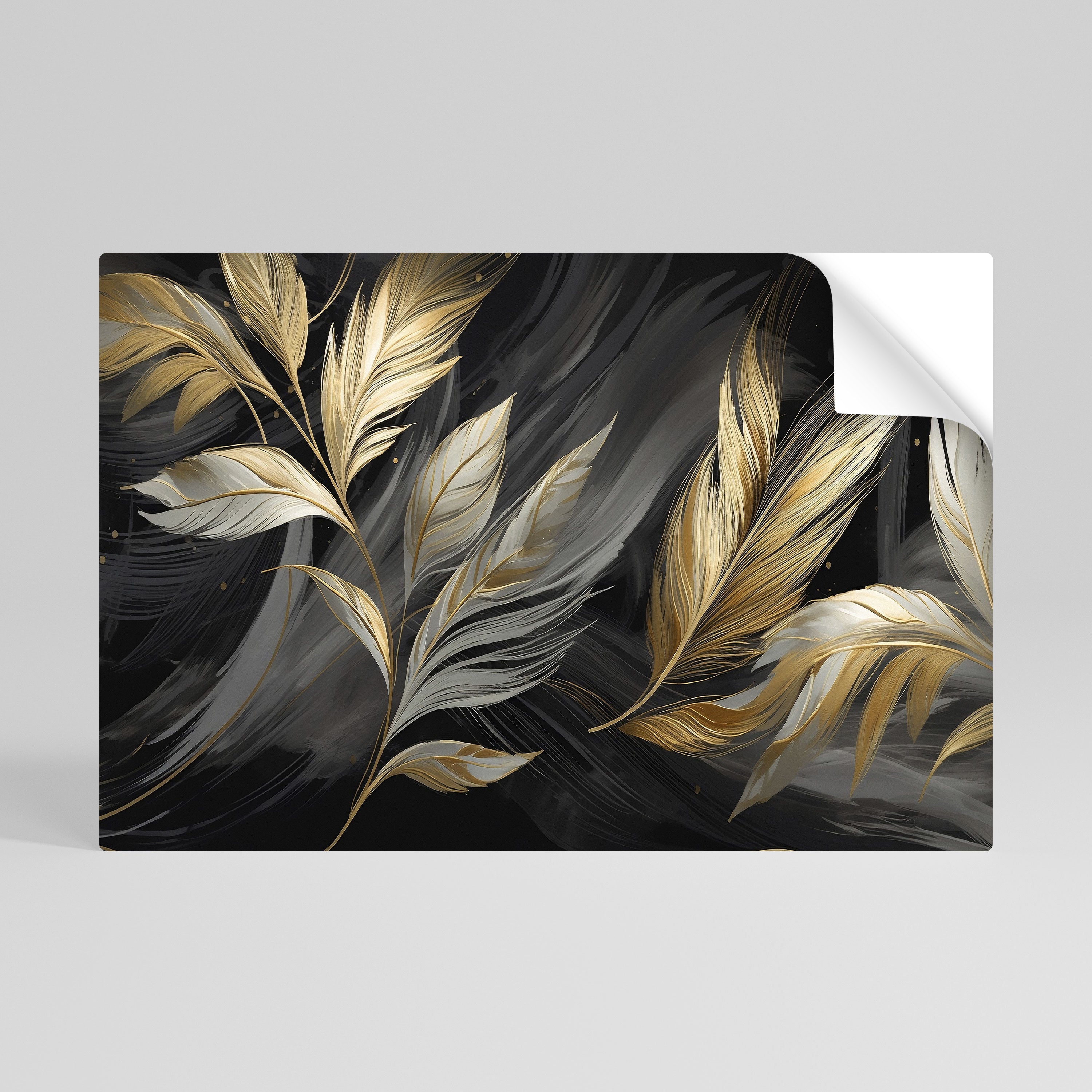 MYSTIC GOLD LEAVES Naklejka/Plakat poziomy