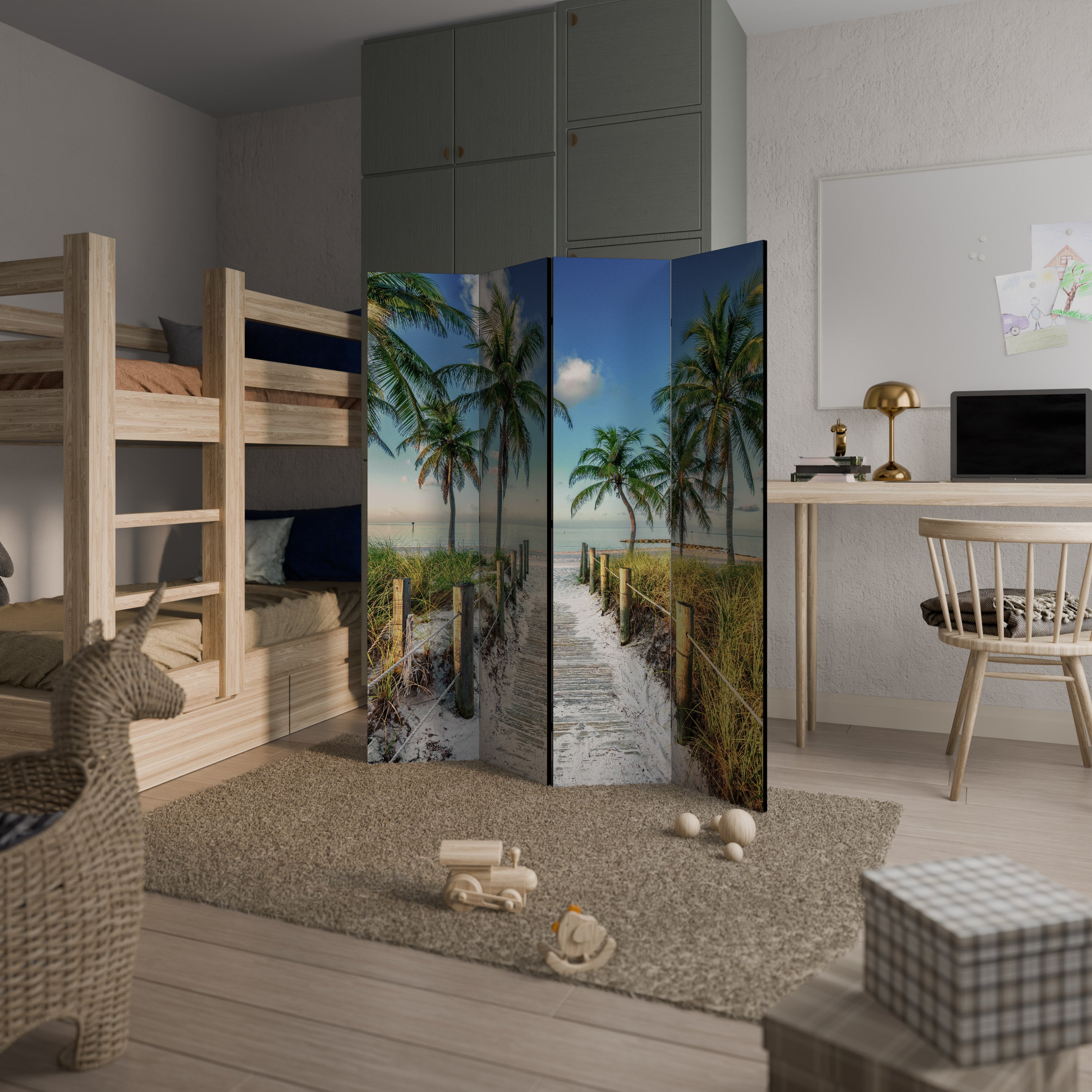 BREEZY COASTAL RETREAT Dekoracyjny parawan 4-skrzydłowy