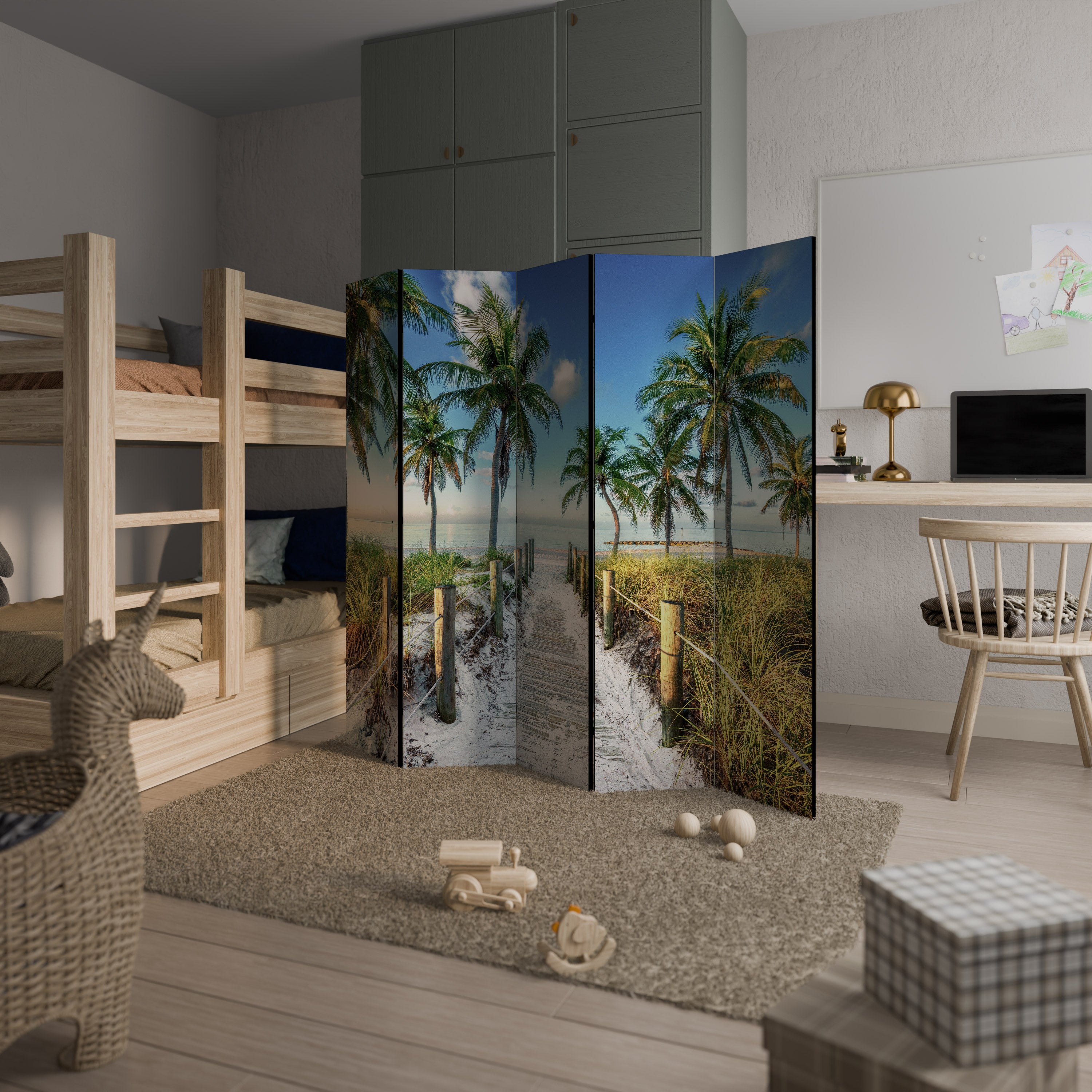 BREEZY COASTAL RETREAT Dekoracyjny parawan 5-skrzydłowy