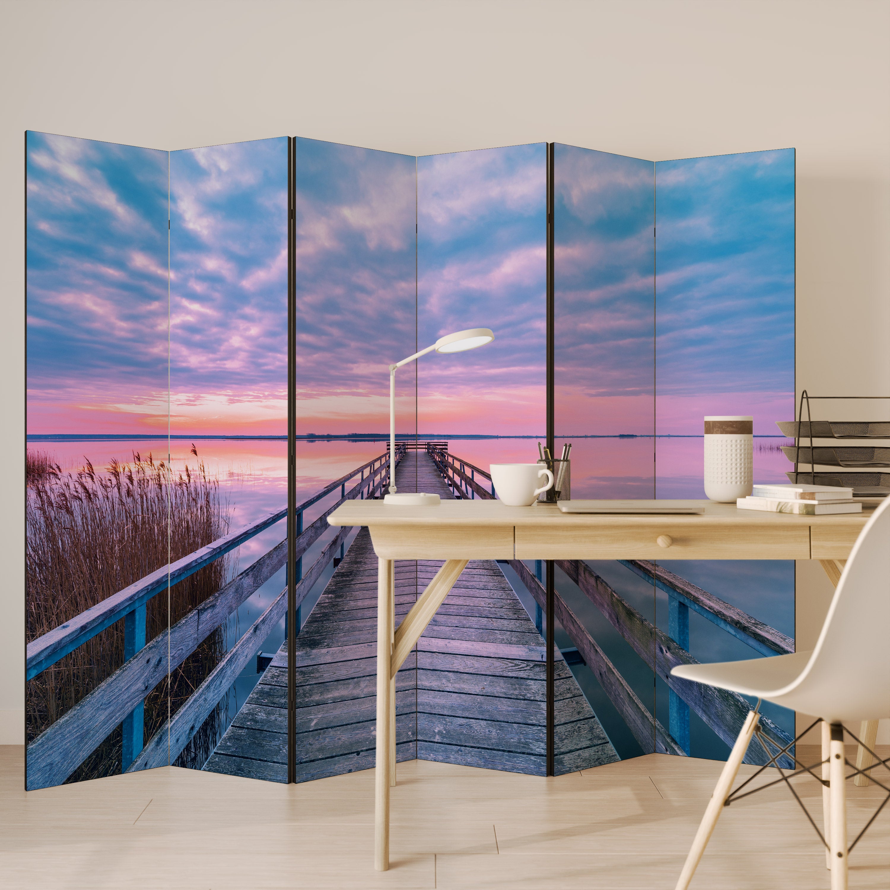 PASTEL PROMENADE Dekoracyjny parawan 6-skrzydłowy