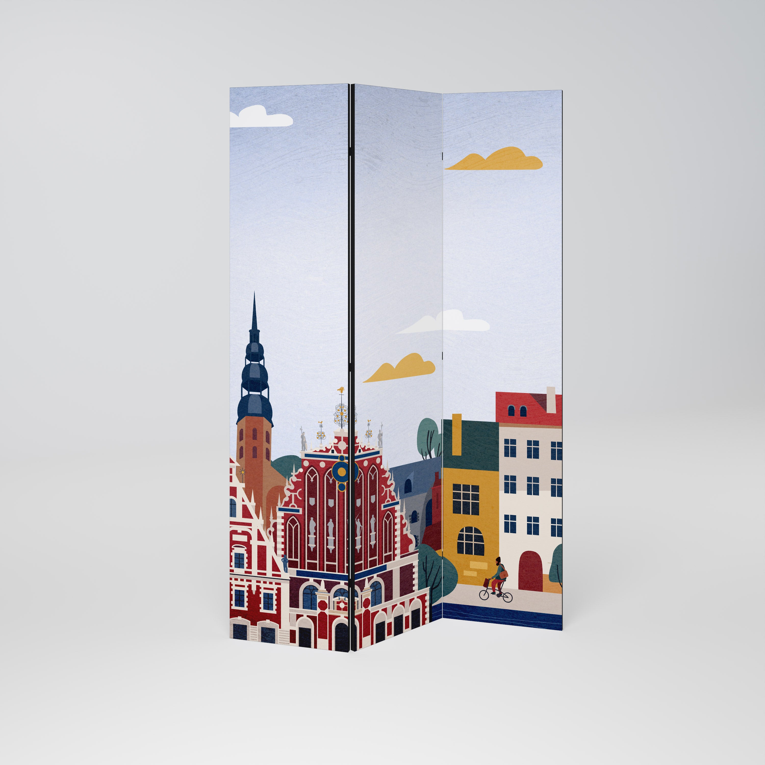 MEMORY OF RIGA Dekoracyjny parawan 3-skrzydłowy