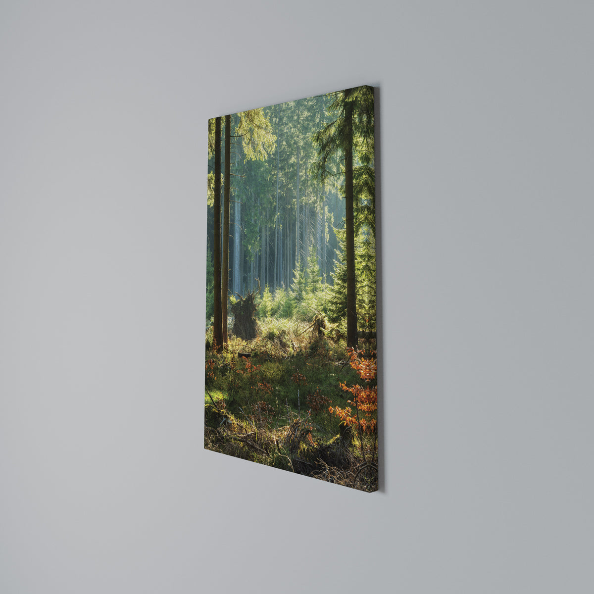 SUNLIT FOREST SERENADE Pionowy obraz na płótnie