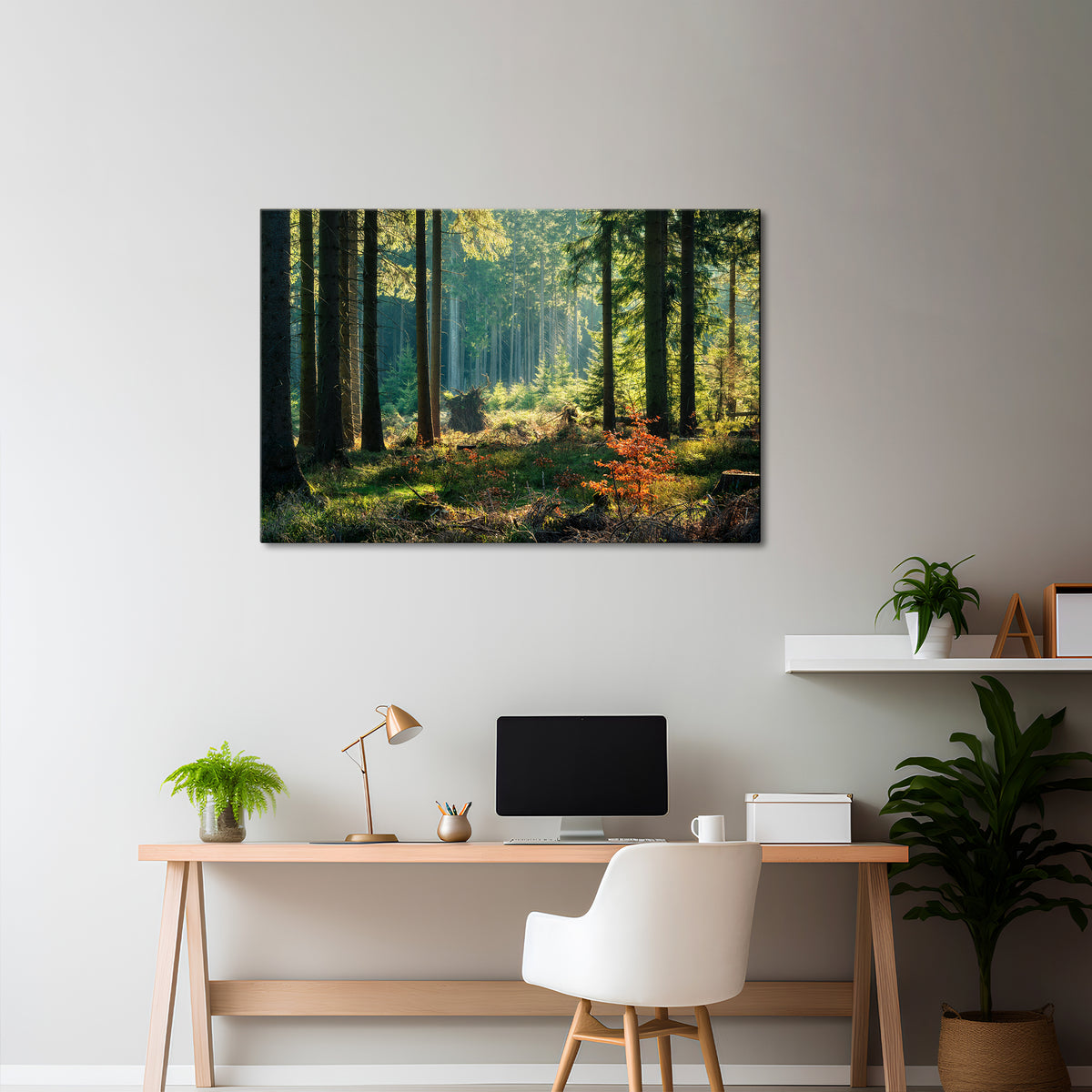 SUNLIT FOREST SERENADE Poziomy obraz na płótnie