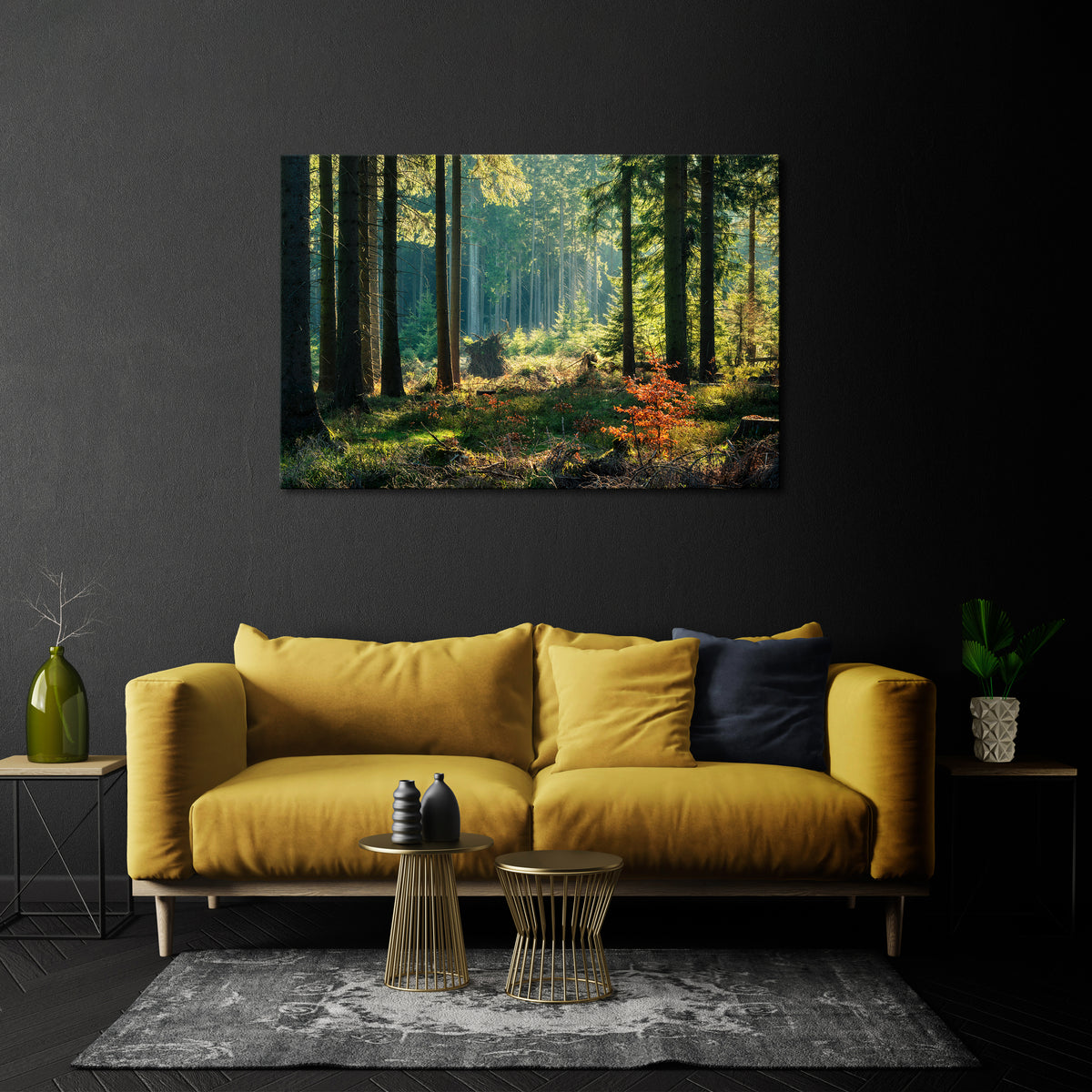 SUNLIT FOREST SERENADE Poziomy obraz na płótnie