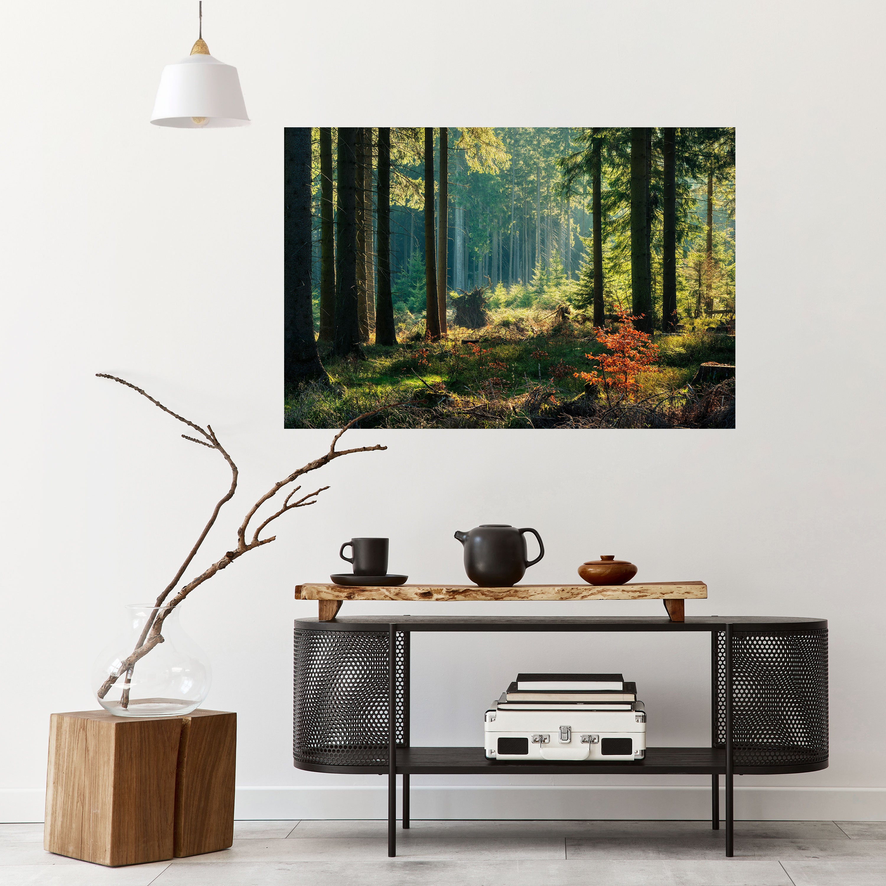 SUNLIT FOREST SERENADE Naklejka/Plakat poziomy