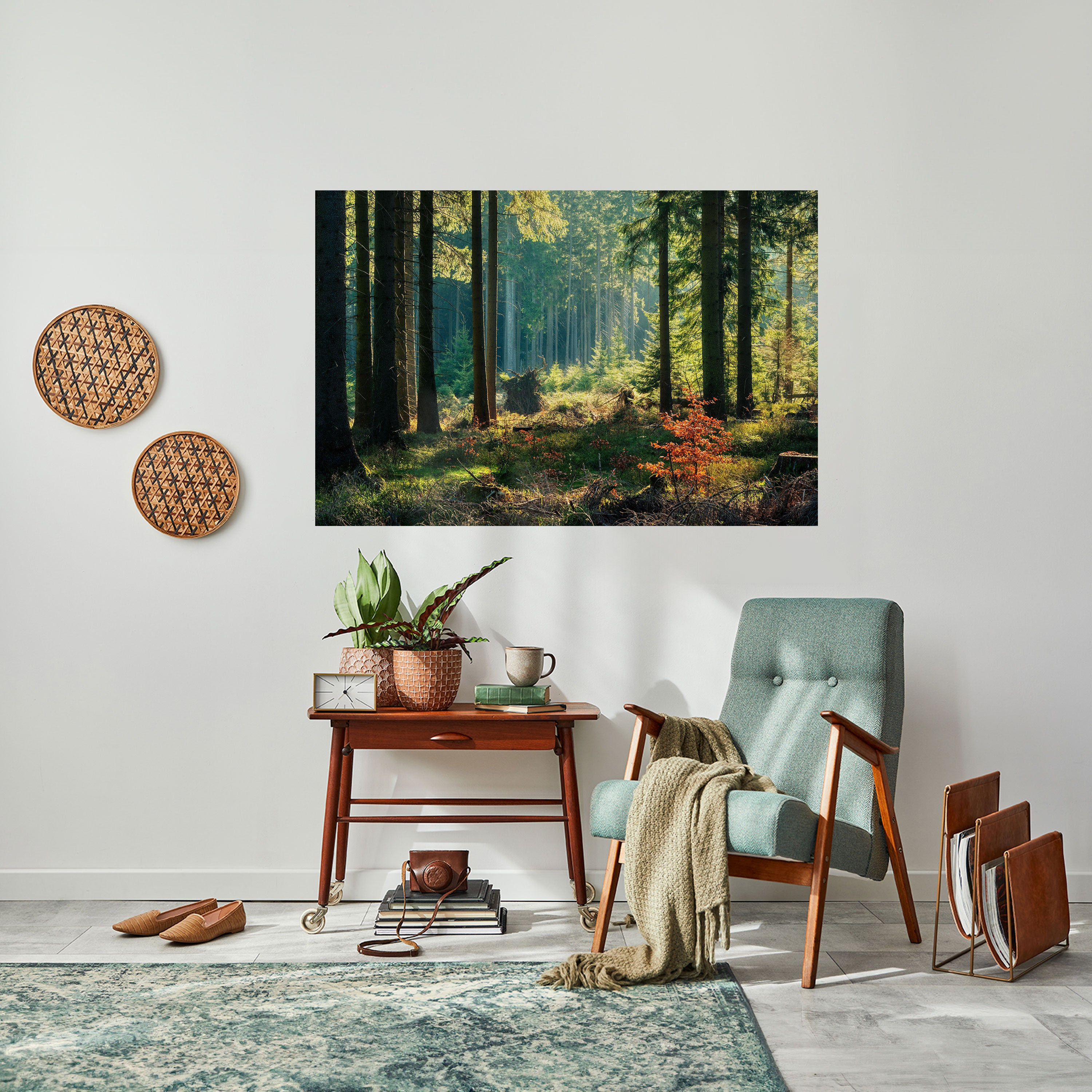 SUNLIT FOREST SERENADE Naklejka/Plakat poziomy