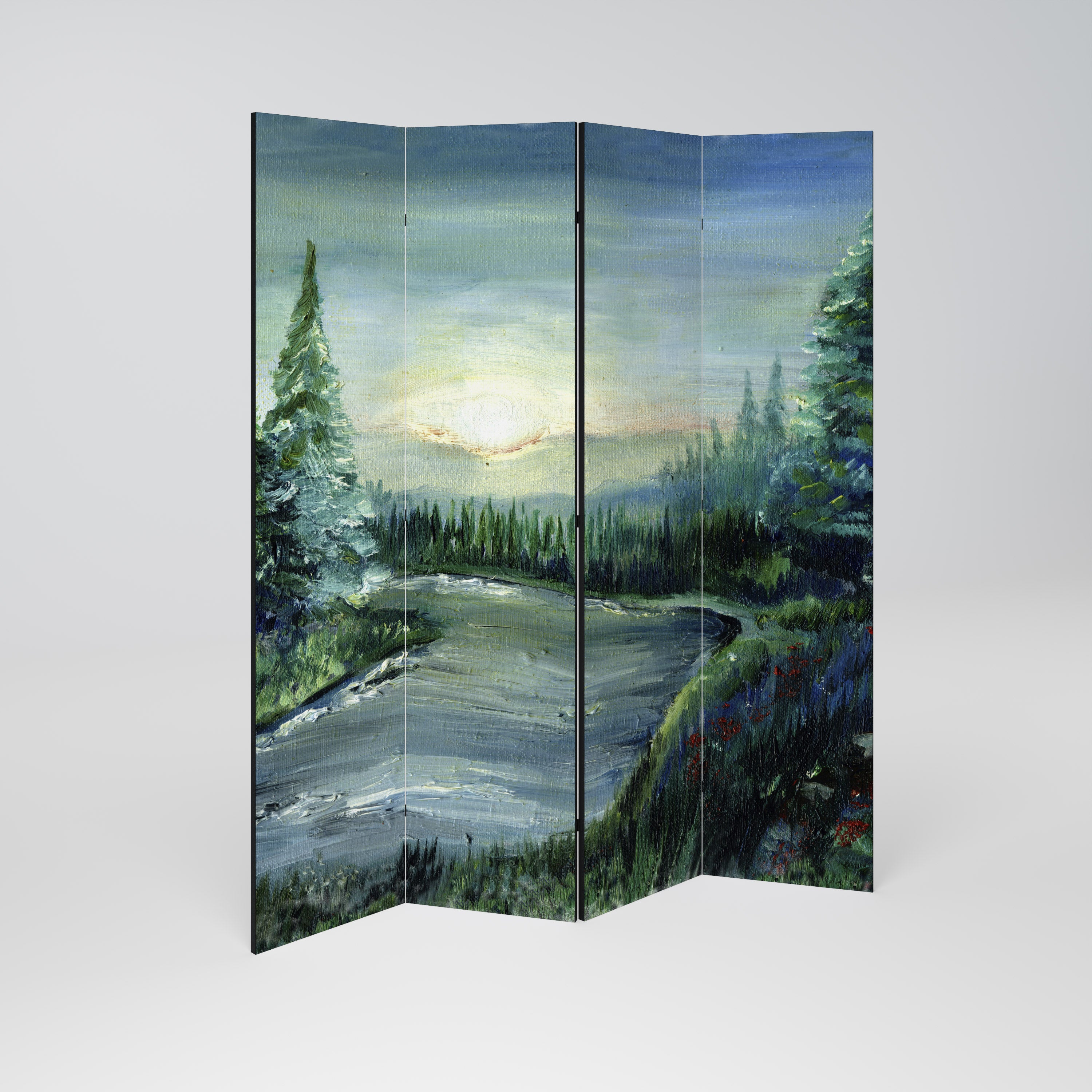 FOREST SUNSET Dekoracyjny parawan 4-skrzydłowy
