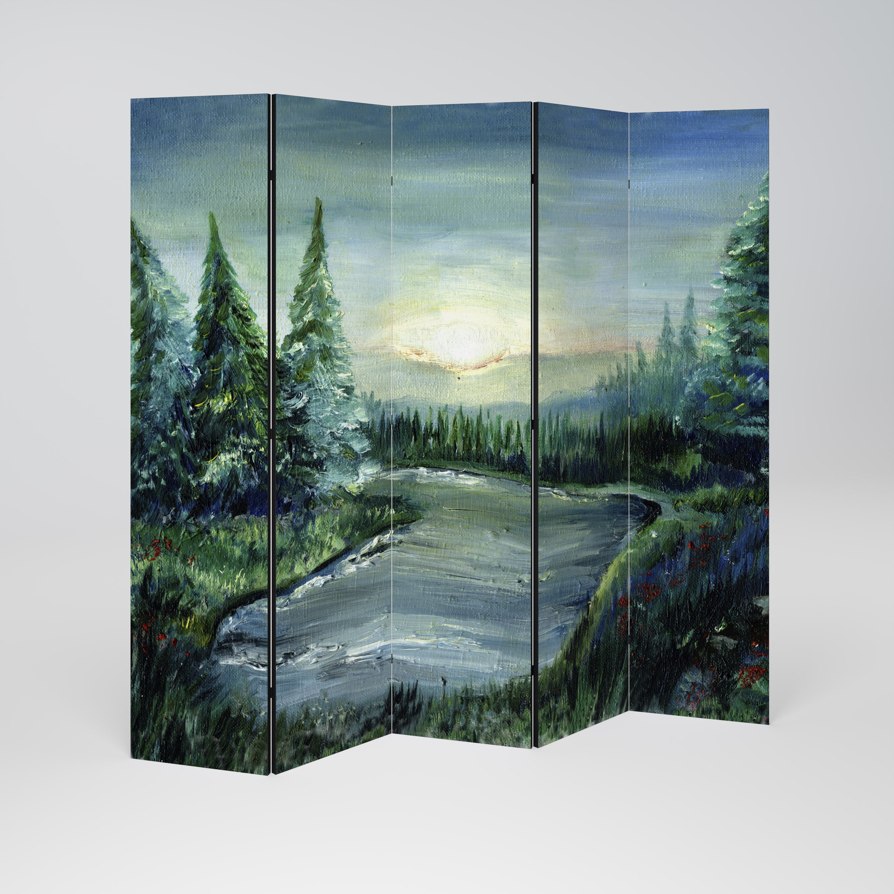 FOREST SUNSET Dekoracyjny parawan 5-skrzydłowy