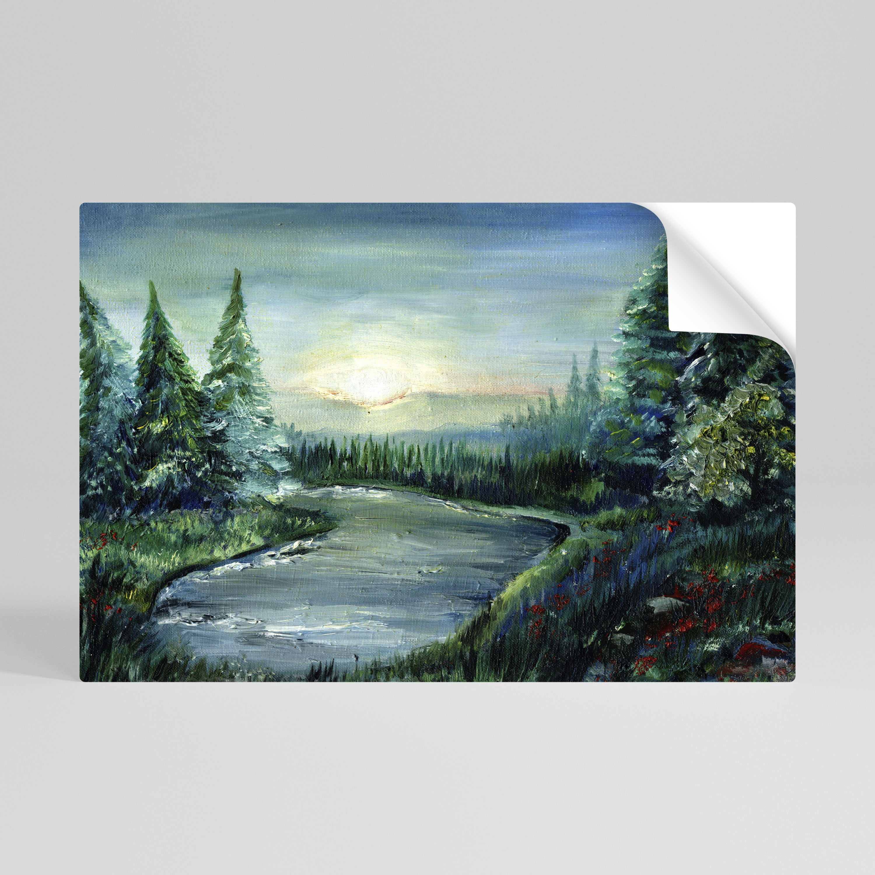 FOREST SUNSET Naklejka/Plakat poziomy