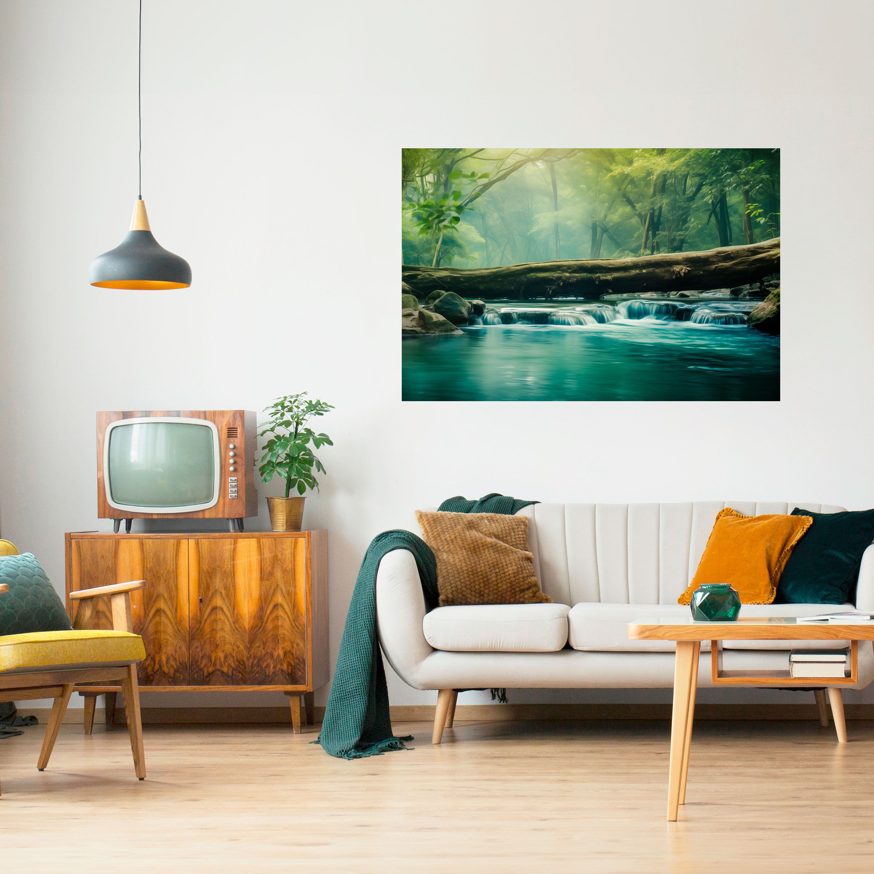 DREAMY WATERFALL GLIMMER Naklejka/Plakat poziomy