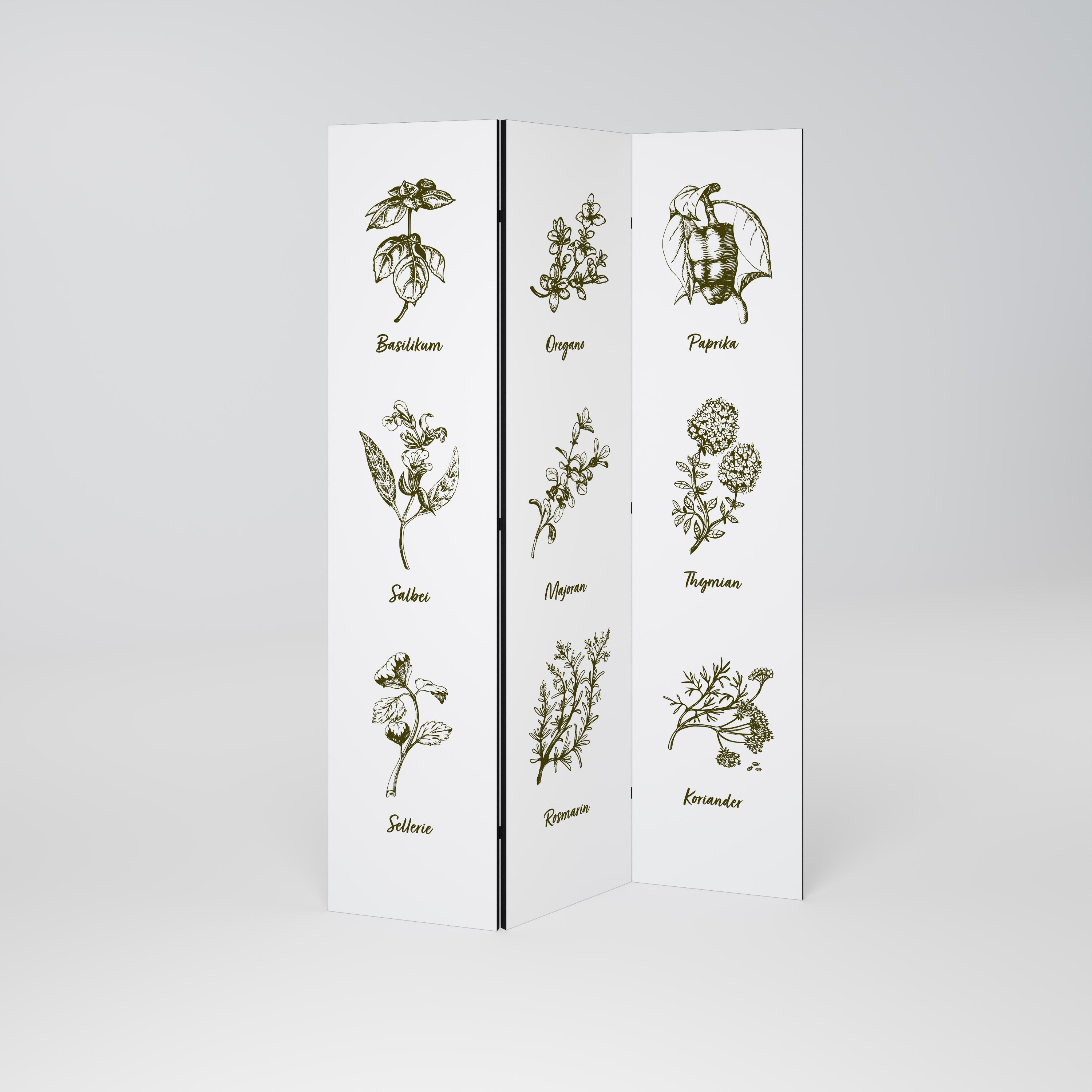 HERBAL FINESSE - DE Dekoracyjny parawan 3-skrzydłowy
