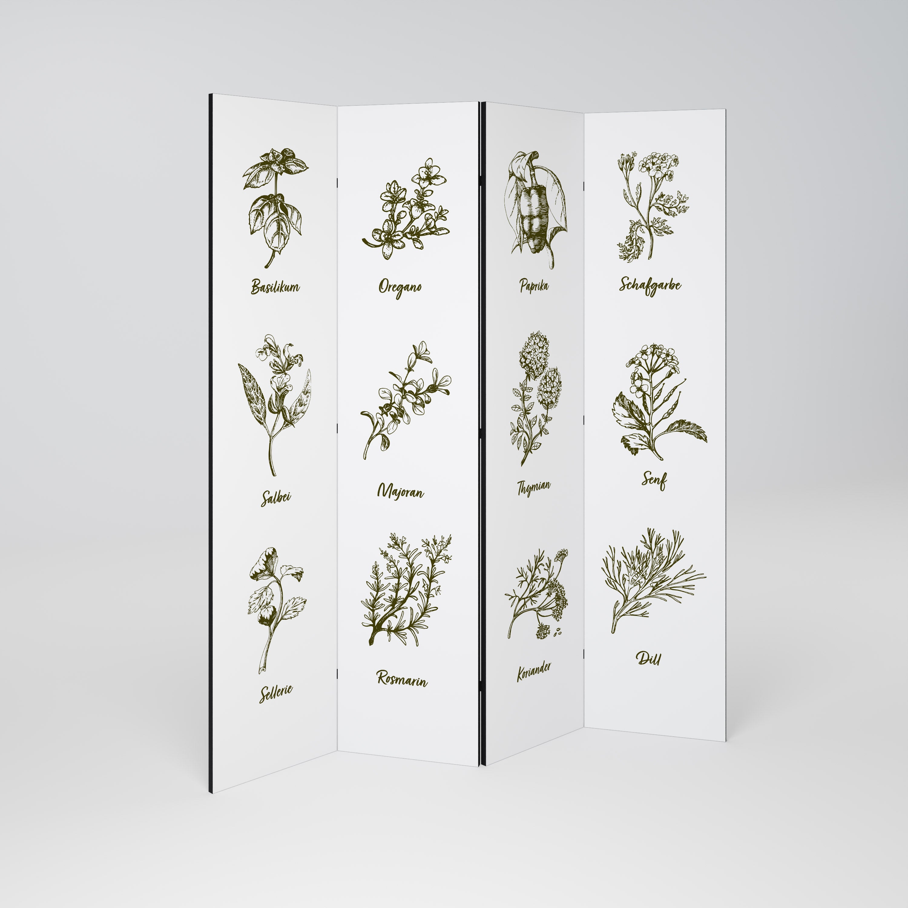 HERBAL FINESSE - DE Dekoracyjny parawan 4-skrzydłowy