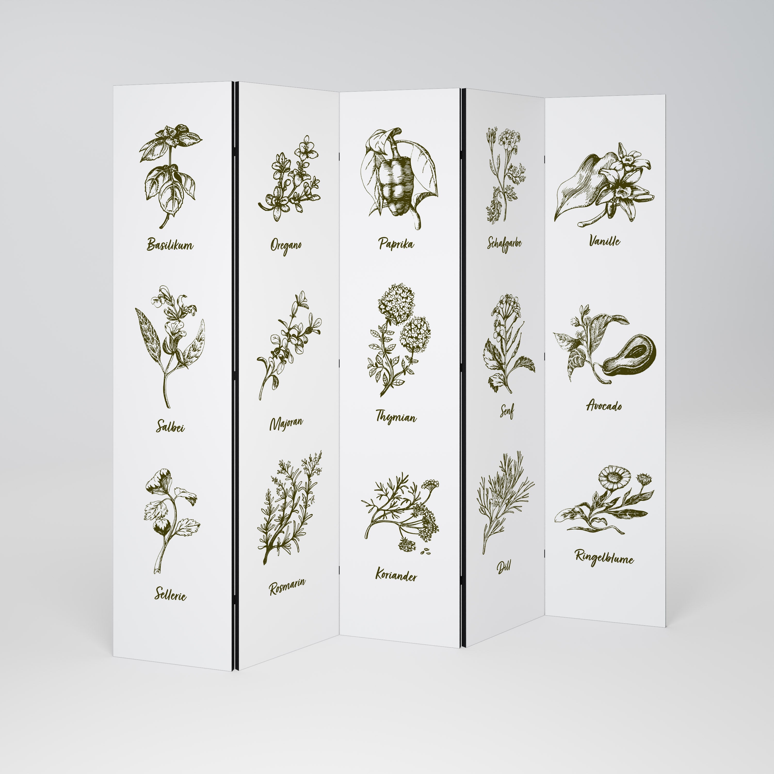 HERBAL FINESSE - DE Dekoracyjny parawan 5-skrzydłowy