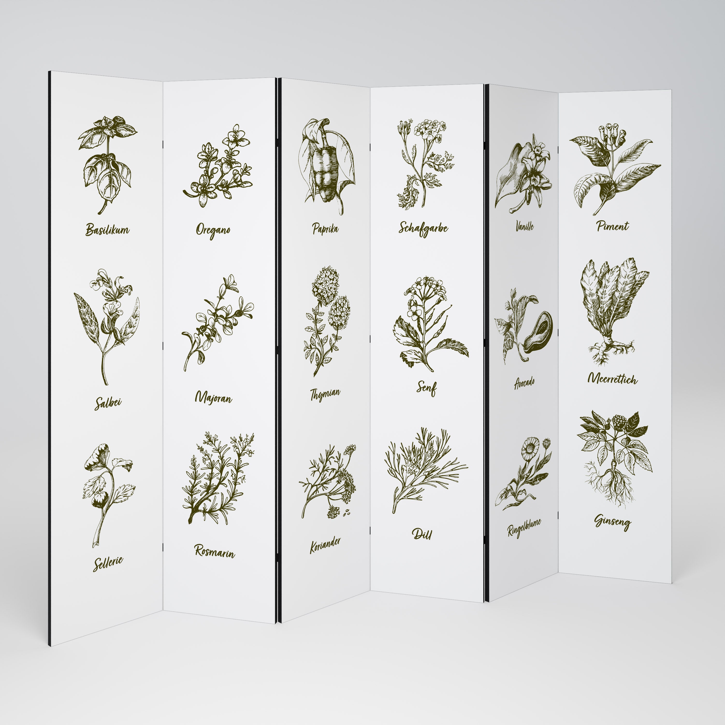 HERBAL FINESSE - DE Dekoracyjny parawan 6-skrzydłowy