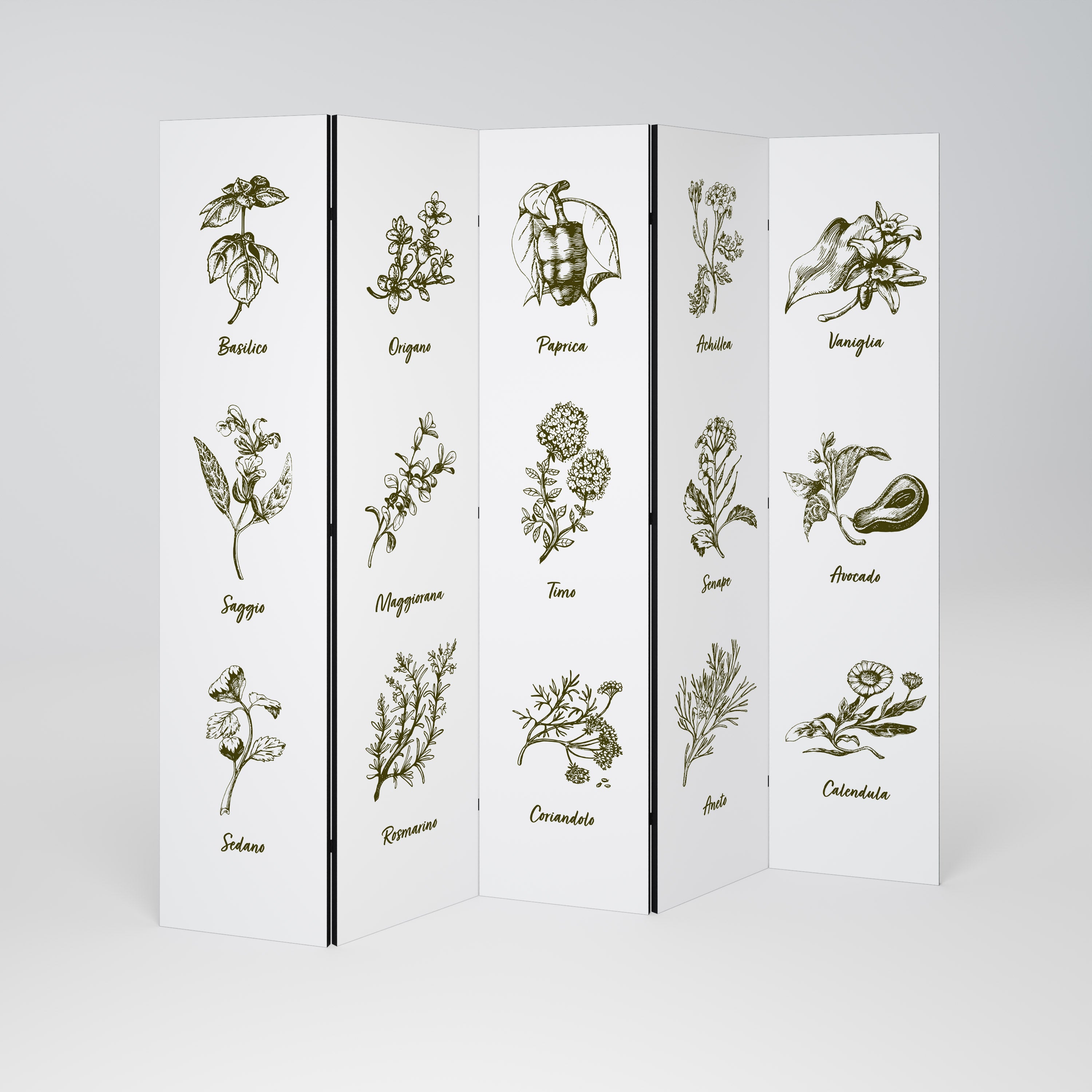 HERBAL FINESSE - IT Dekoracyjny parawan 5-skrzydłowy