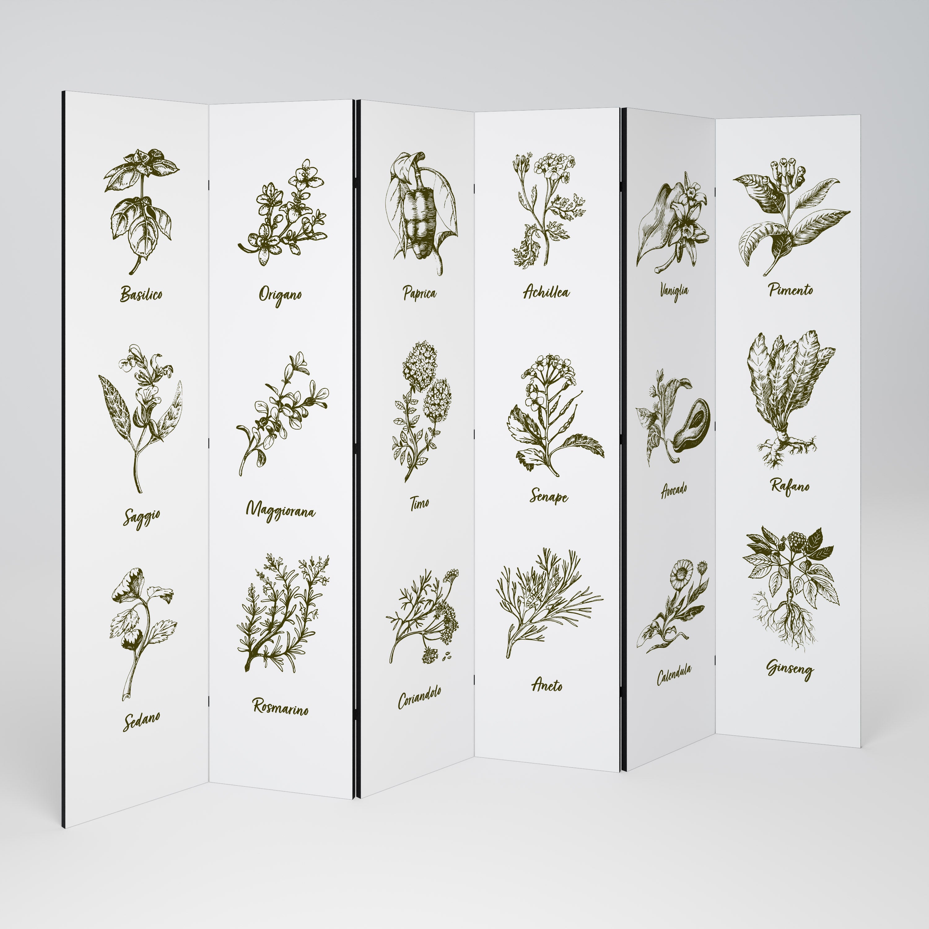 HERBAL FINESSE - IT Dekoracyjny parawan 6-skrzydłowy