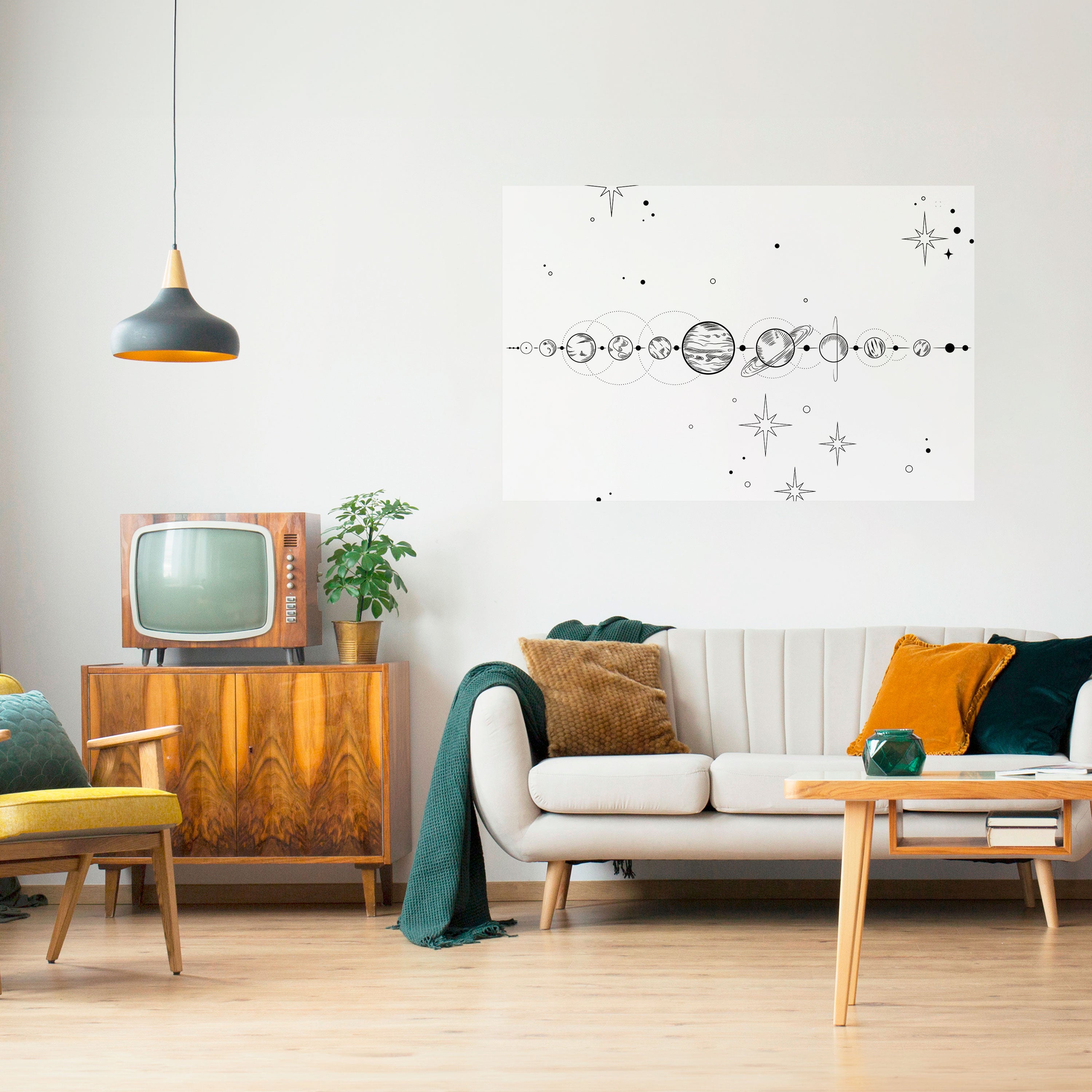GALAXY OUTLINE Naklejka/Plakat poziomy