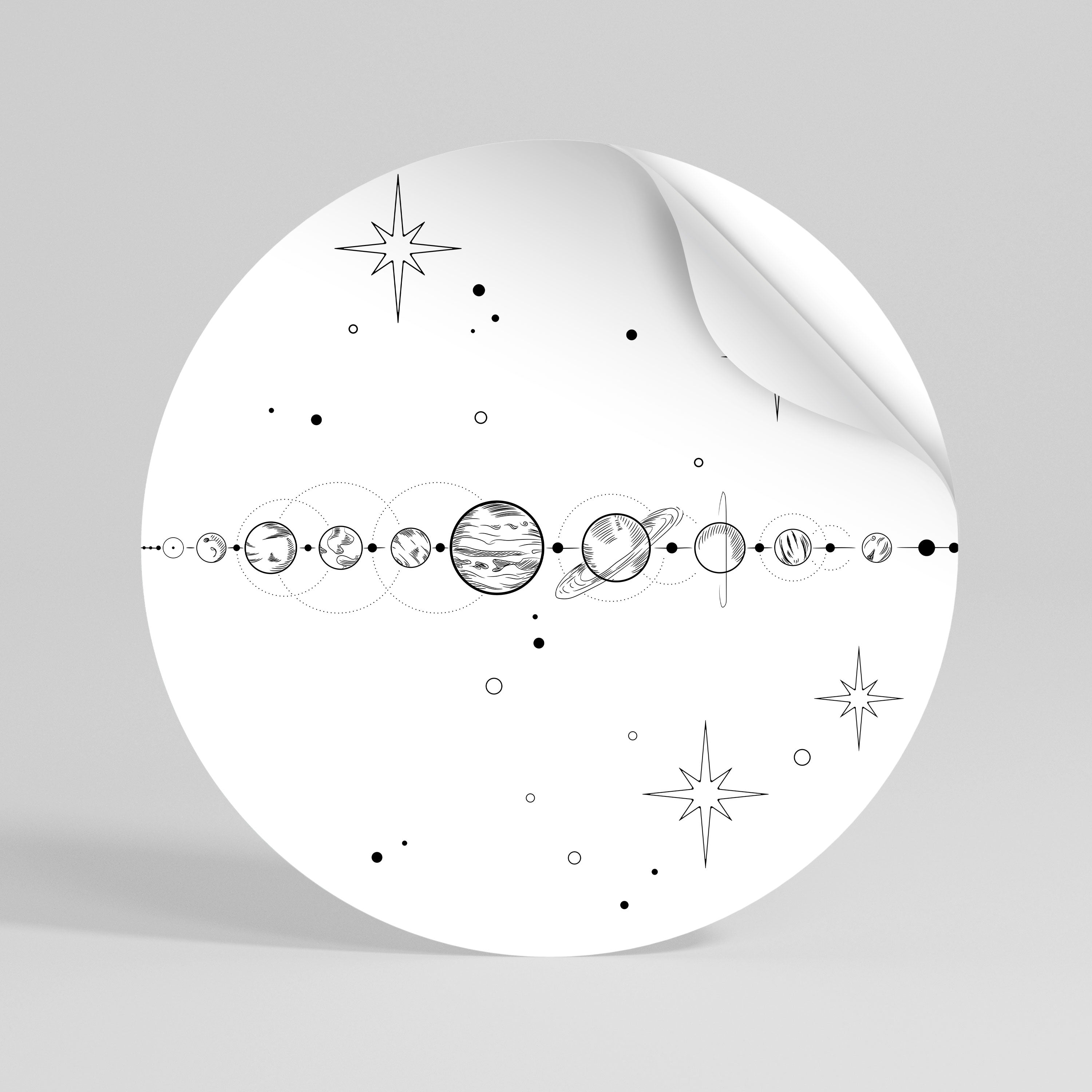 GALAXY OUTLINE Naklejka okrągła