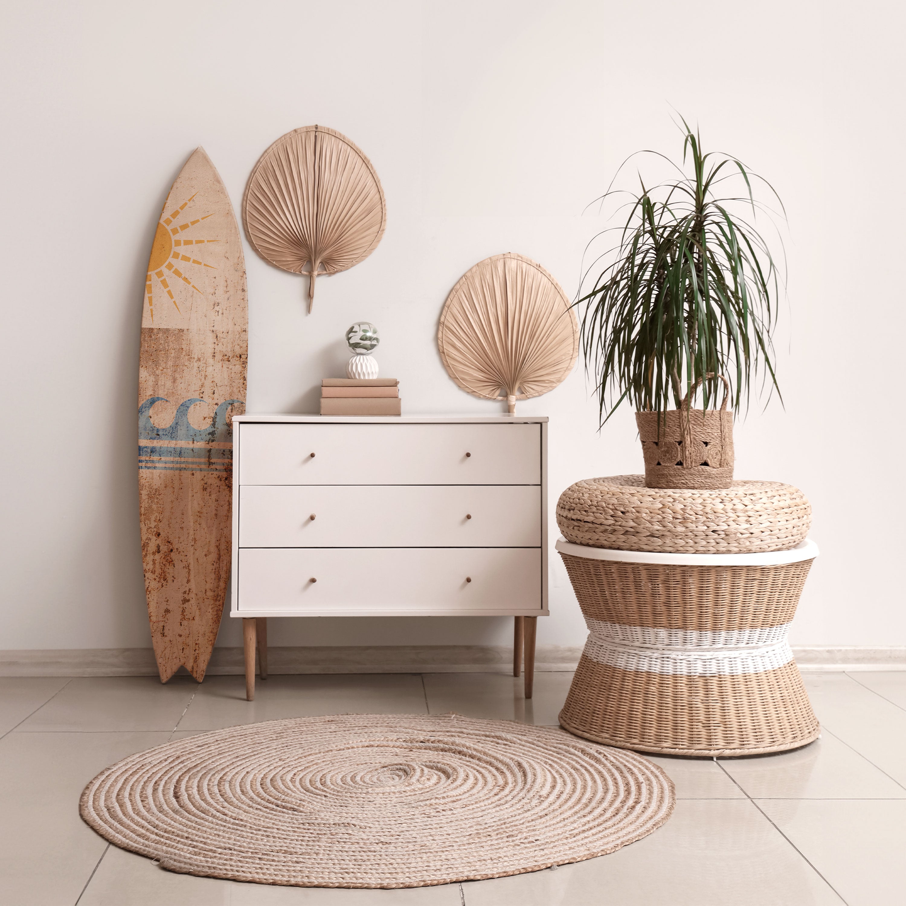 SUN-KISSED WAVES Dekoracyjna deska surfingowa