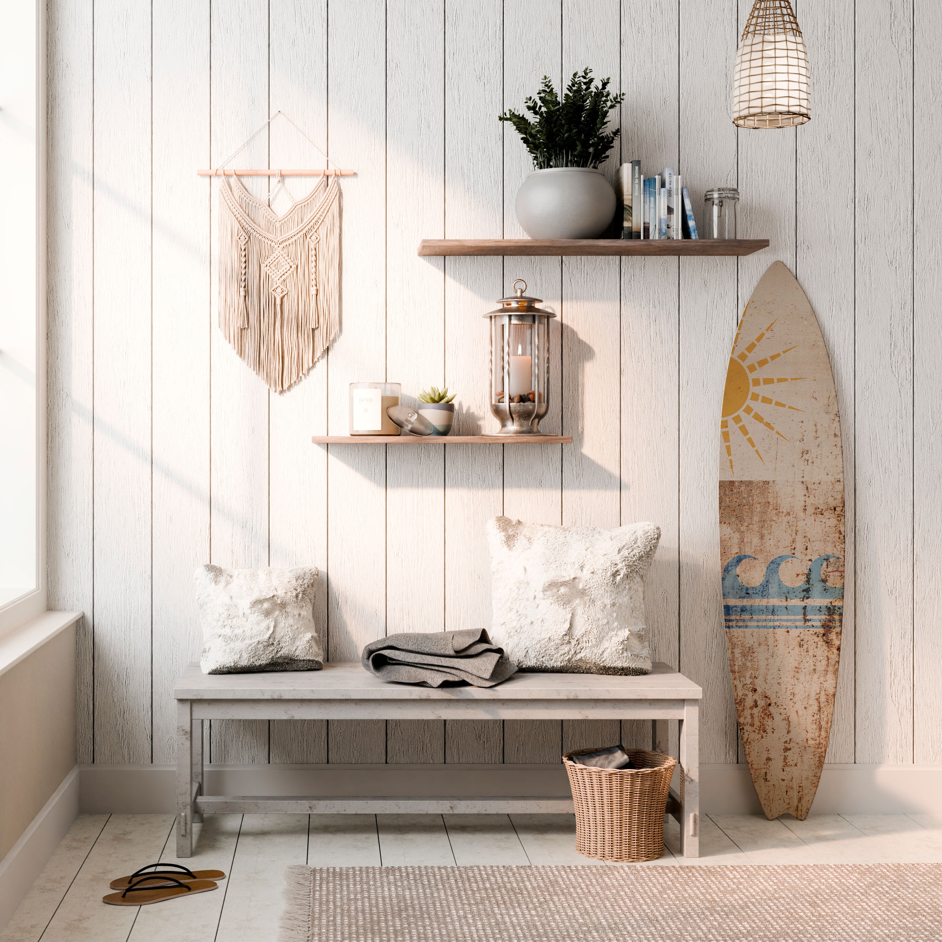 SUN-KISSED WAVES Dekoracyjna deska surfingowa
