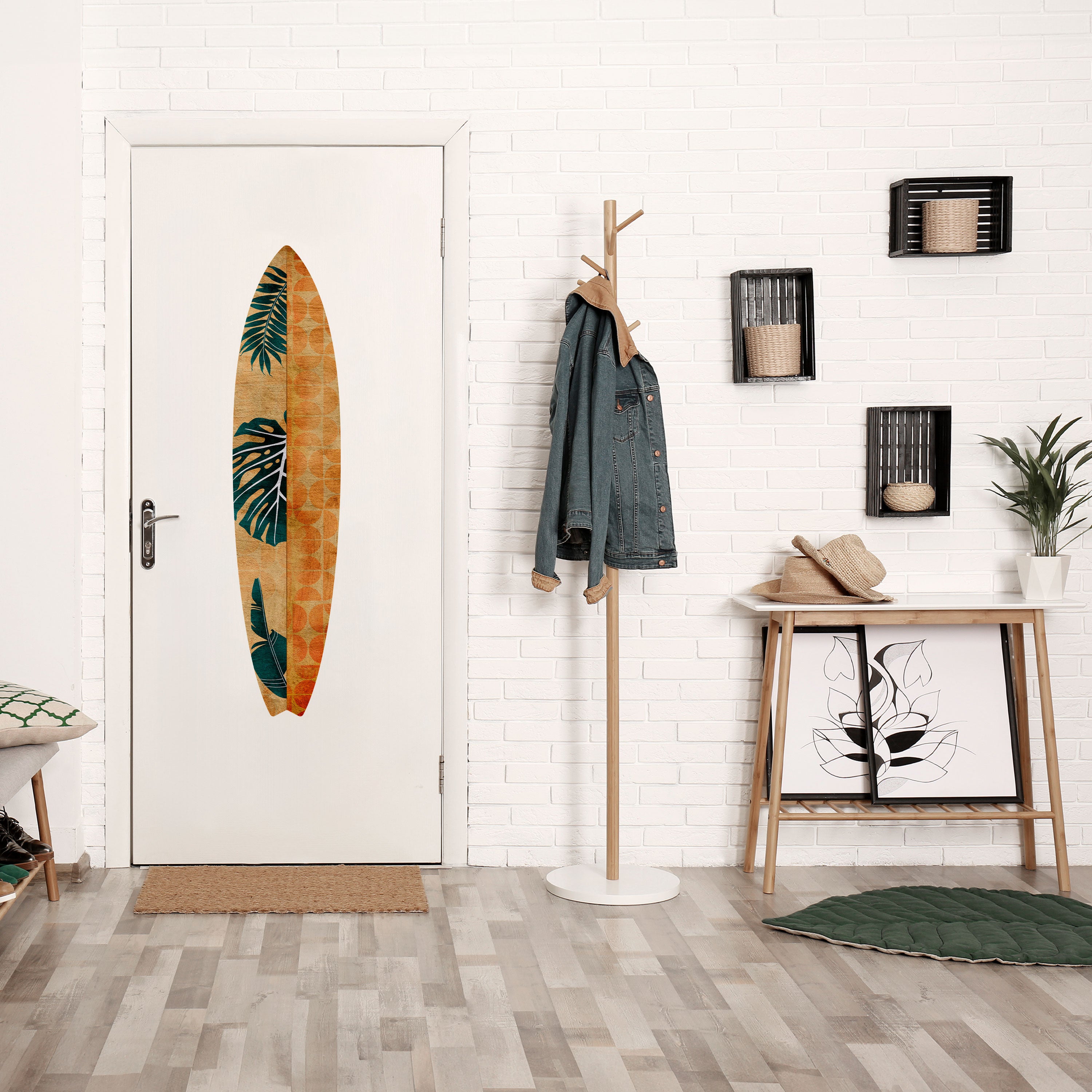 PALM LEAF SURFBOARD Naklejka - deska surfingowa