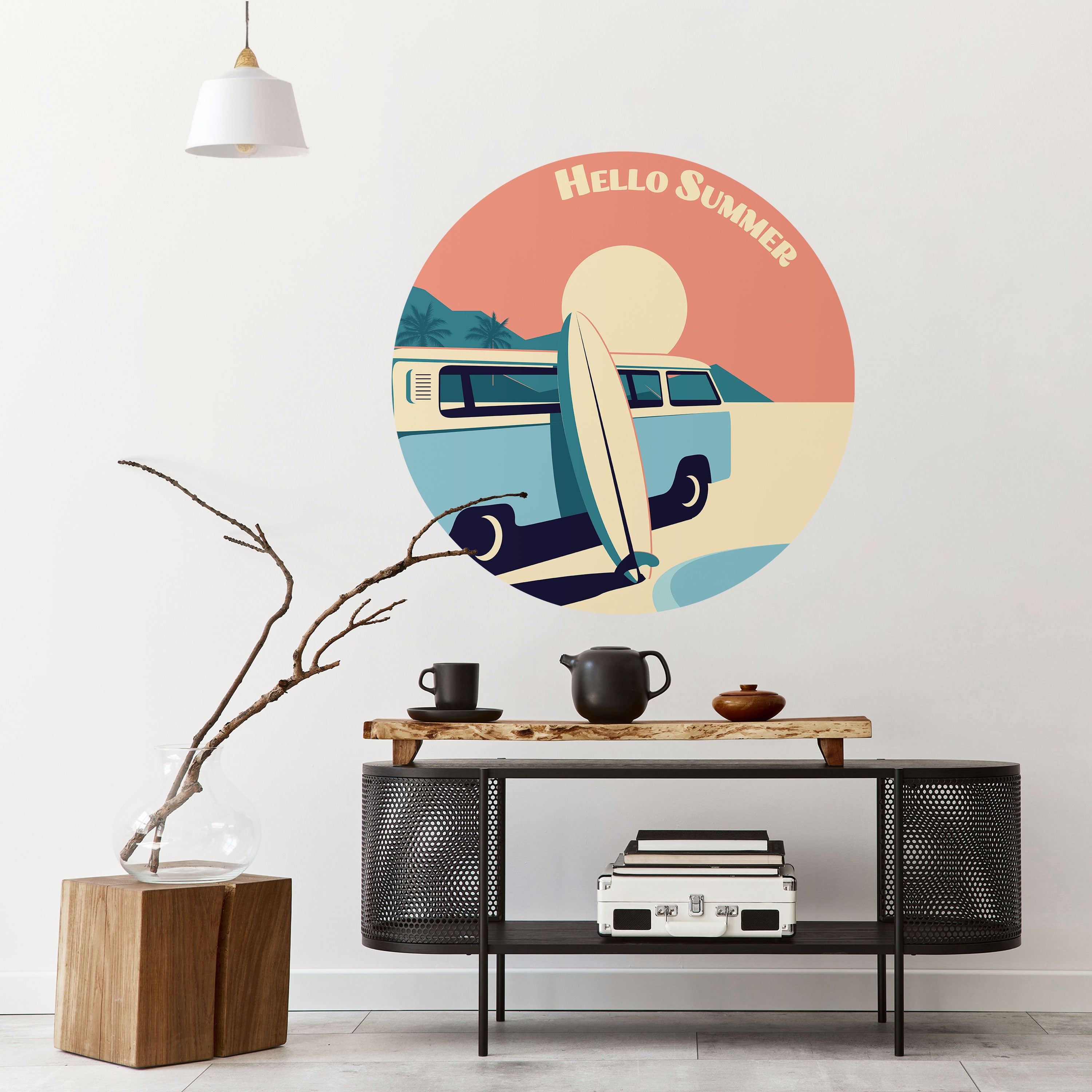 HELLO SUMMER Naklejka okrągła