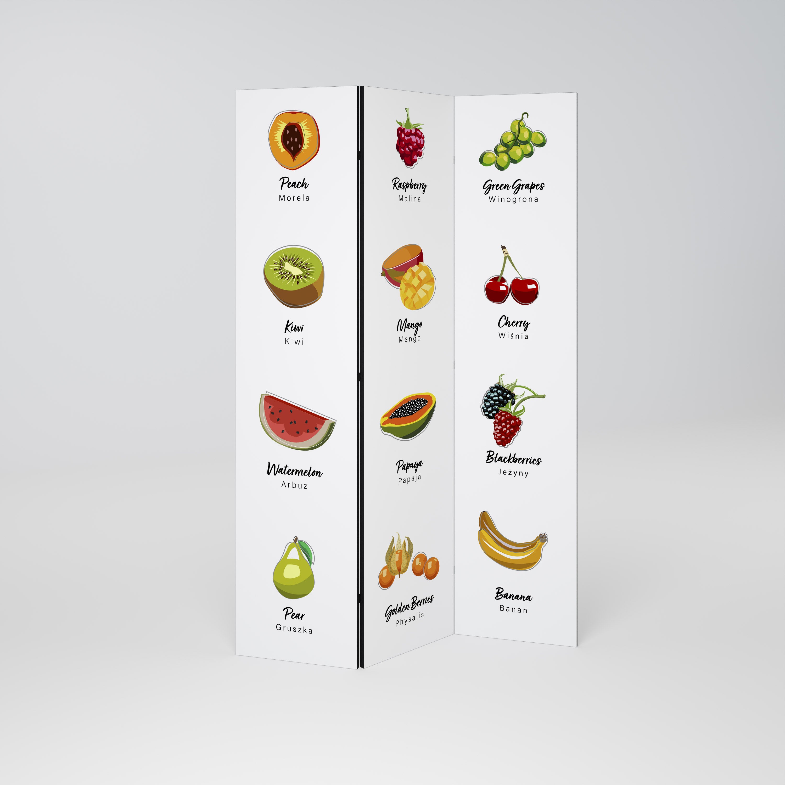 FRUIT LESSON Dekoracyjny parawan 3-skrzydłowy