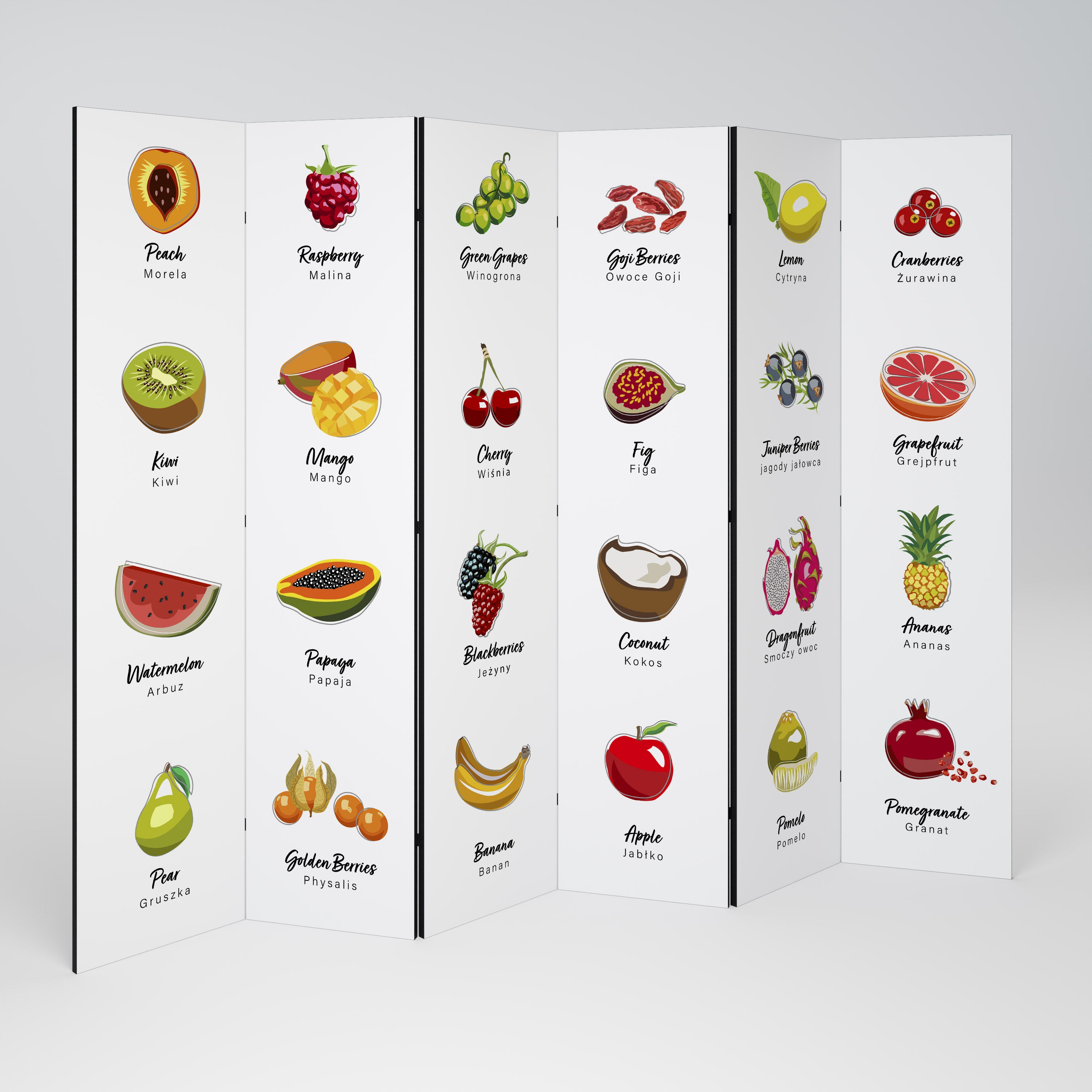 FRUIT LESSON Dekoracyjny parawan 6-skrzydłowy