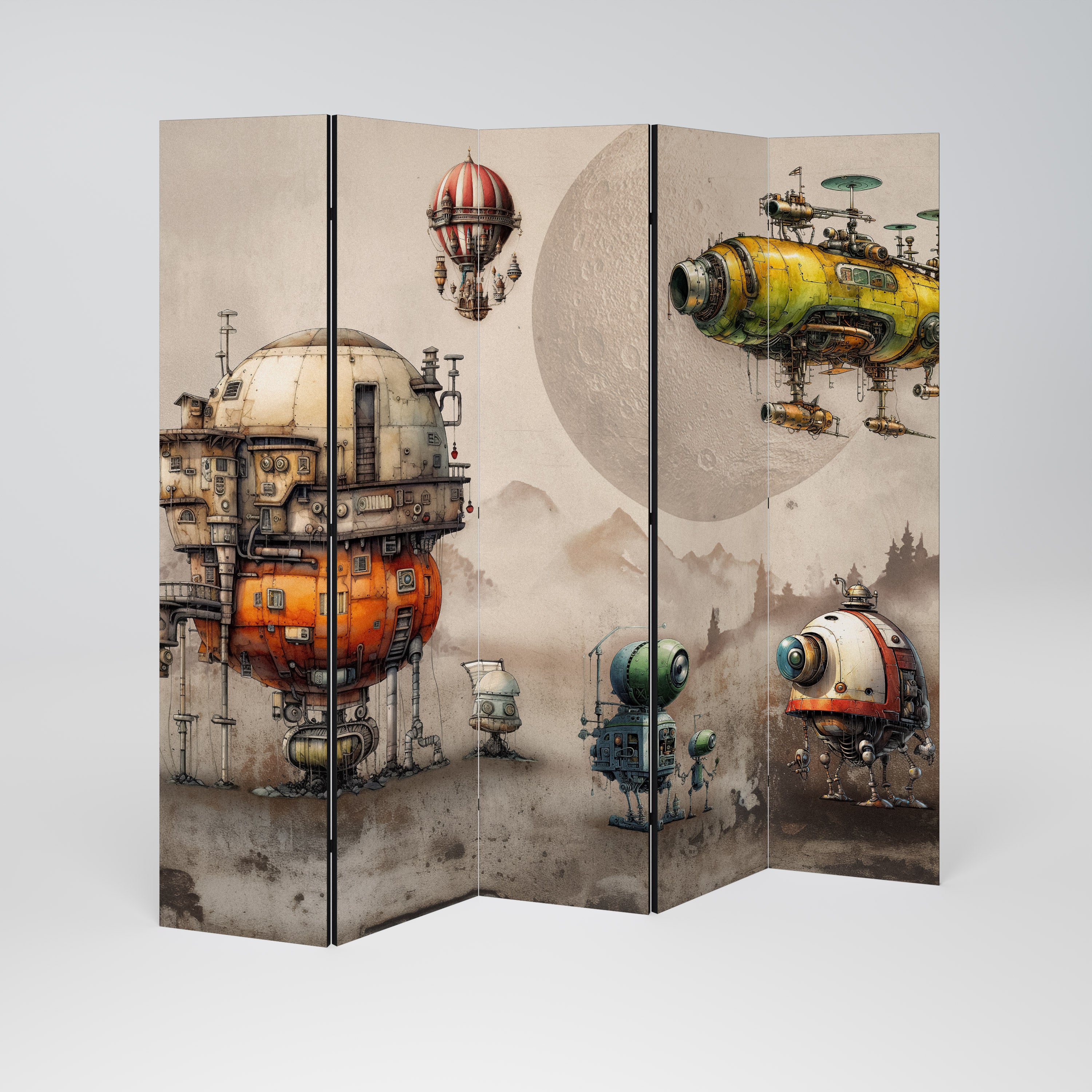 MACHINARIUM MACHINES Dekoracyjny parawan 5-skrzydłowy