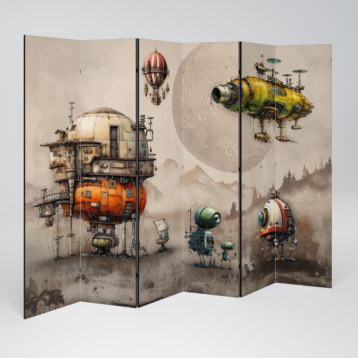 MACHINARIUM MACHINES Dekoracyjny parawan 6-skrzydłowy