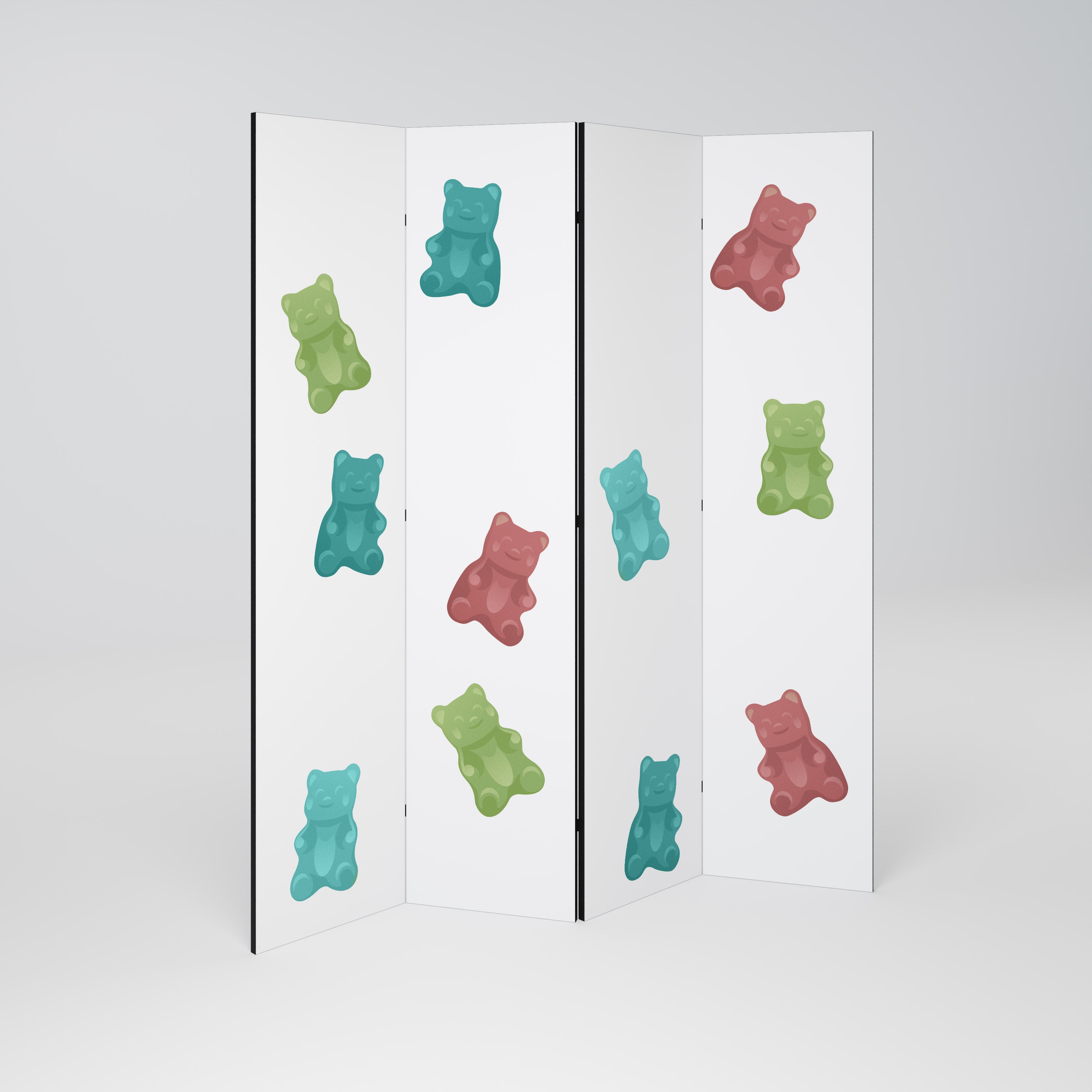 GUMMY BEARS Dekoracyjny parawan 4-skrzydłowy