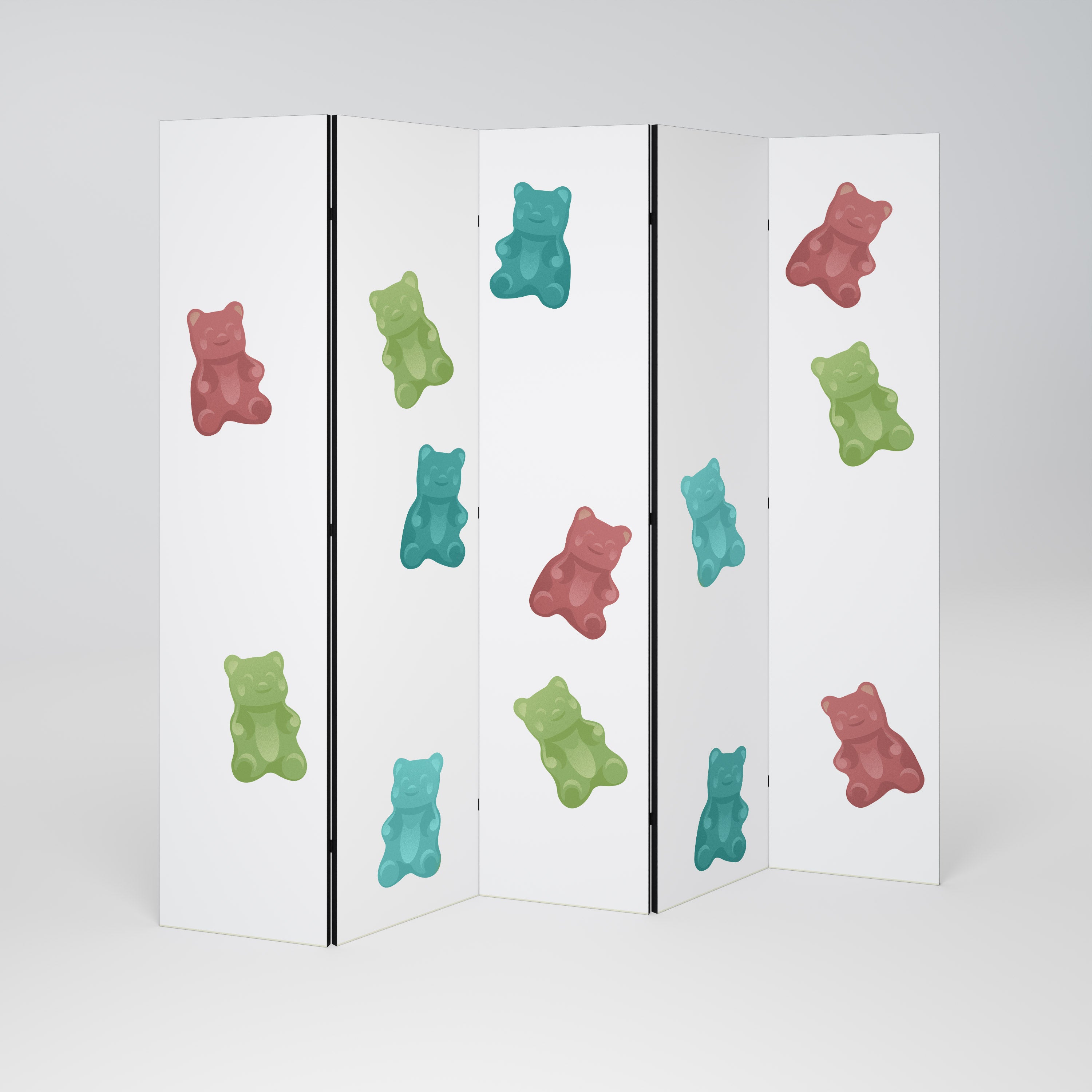 GUMMY BEARS Dekoracyjny parawan 5-skrzydłowy
