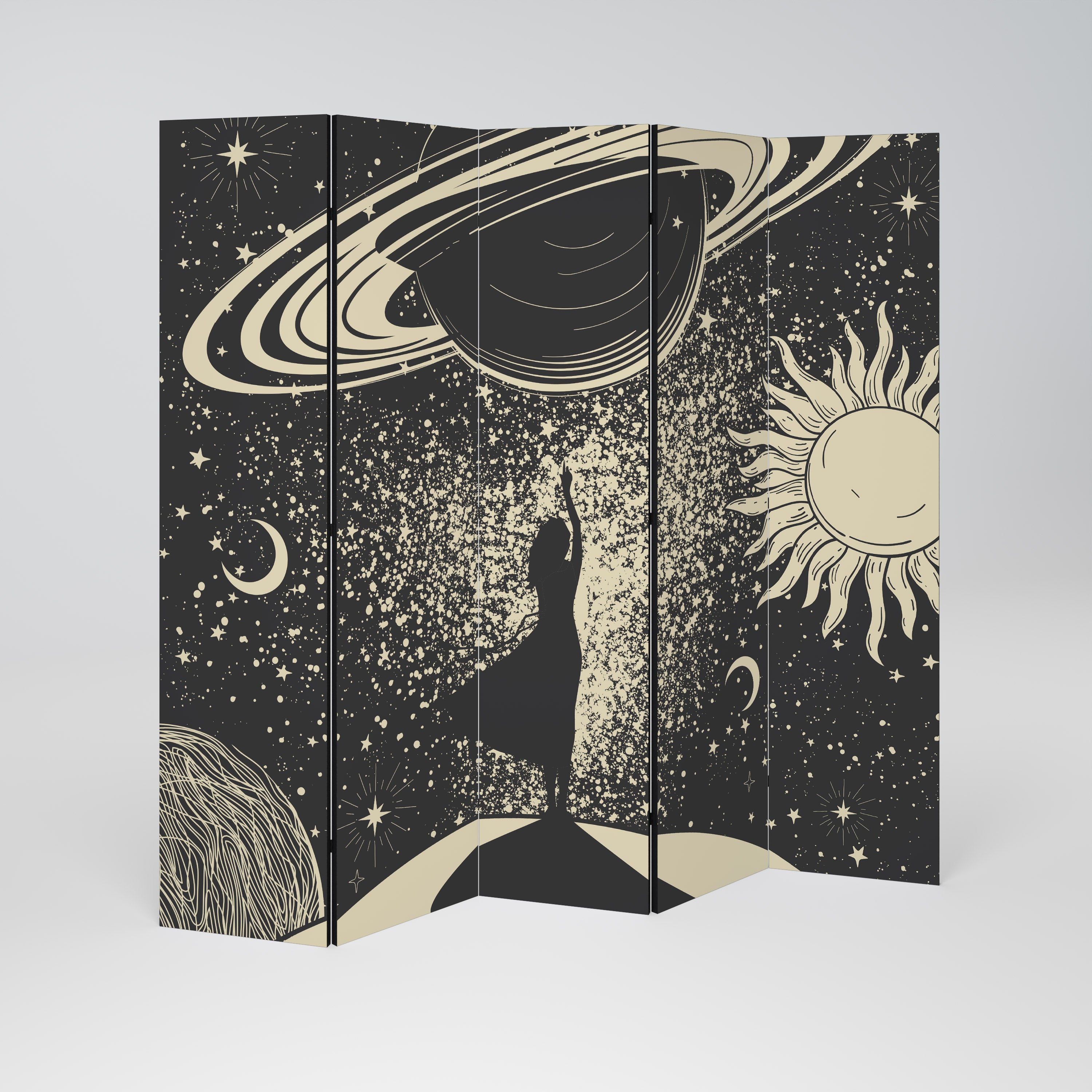 MYSTIC UNIVERSE Dekoracyjny parawan 5-skrzydłowy