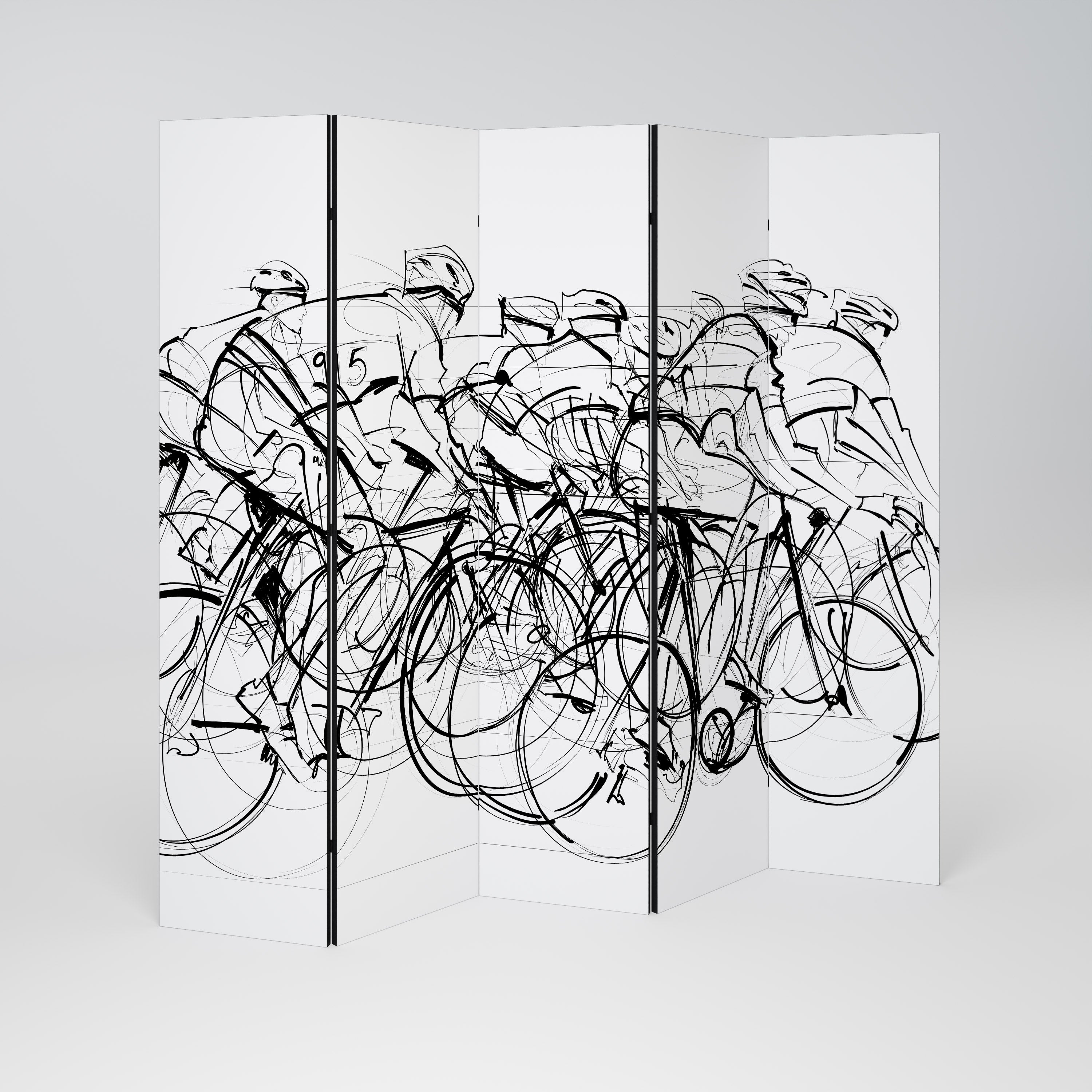 CYCLING COMPETITION Dekoracyjny parawan 5-skrzydłowy