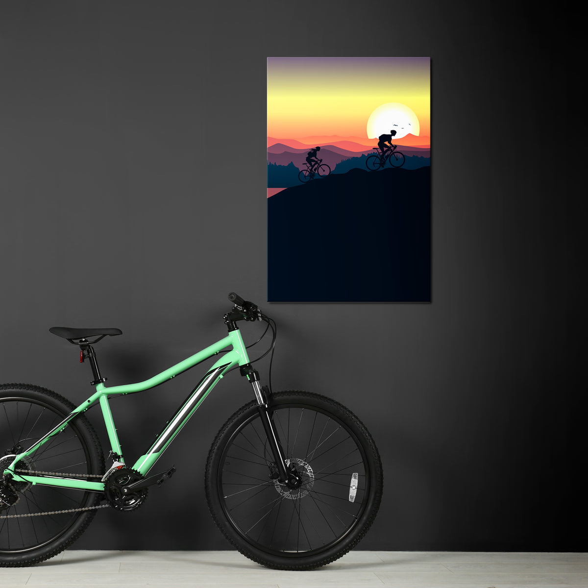 CYCLING HORIZON Pionowy obraz na płótnie