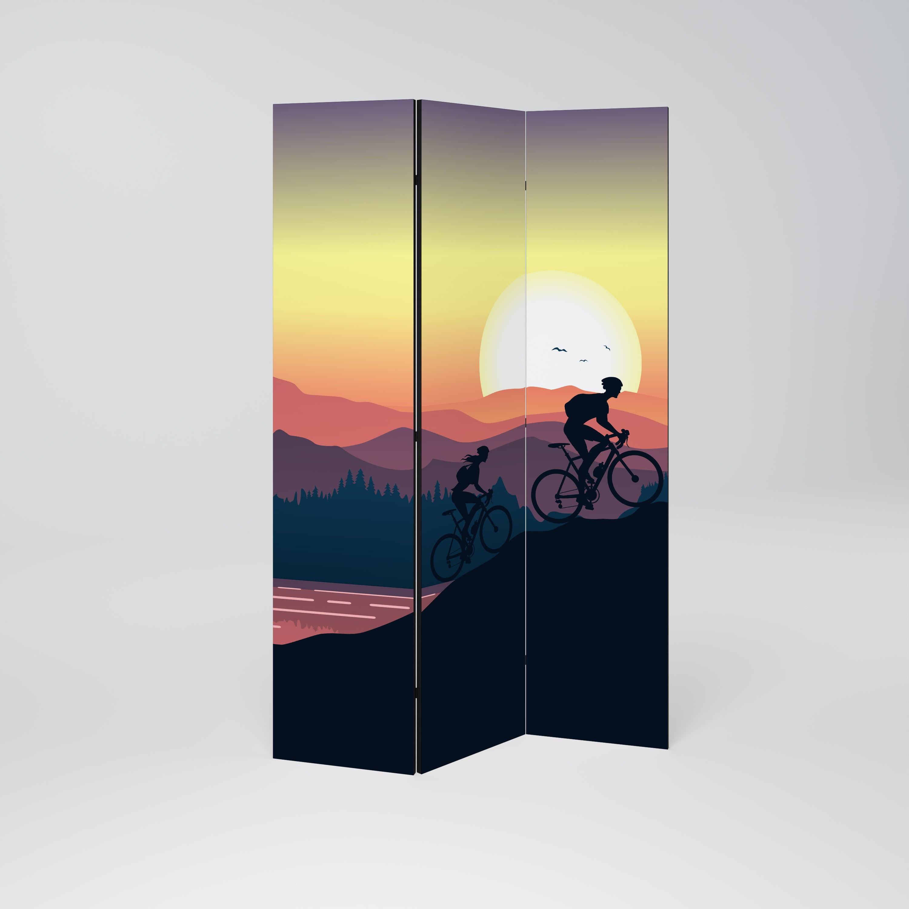 CYCLING HORIZON Dekoracyjny parawan 3-skrzydłowy