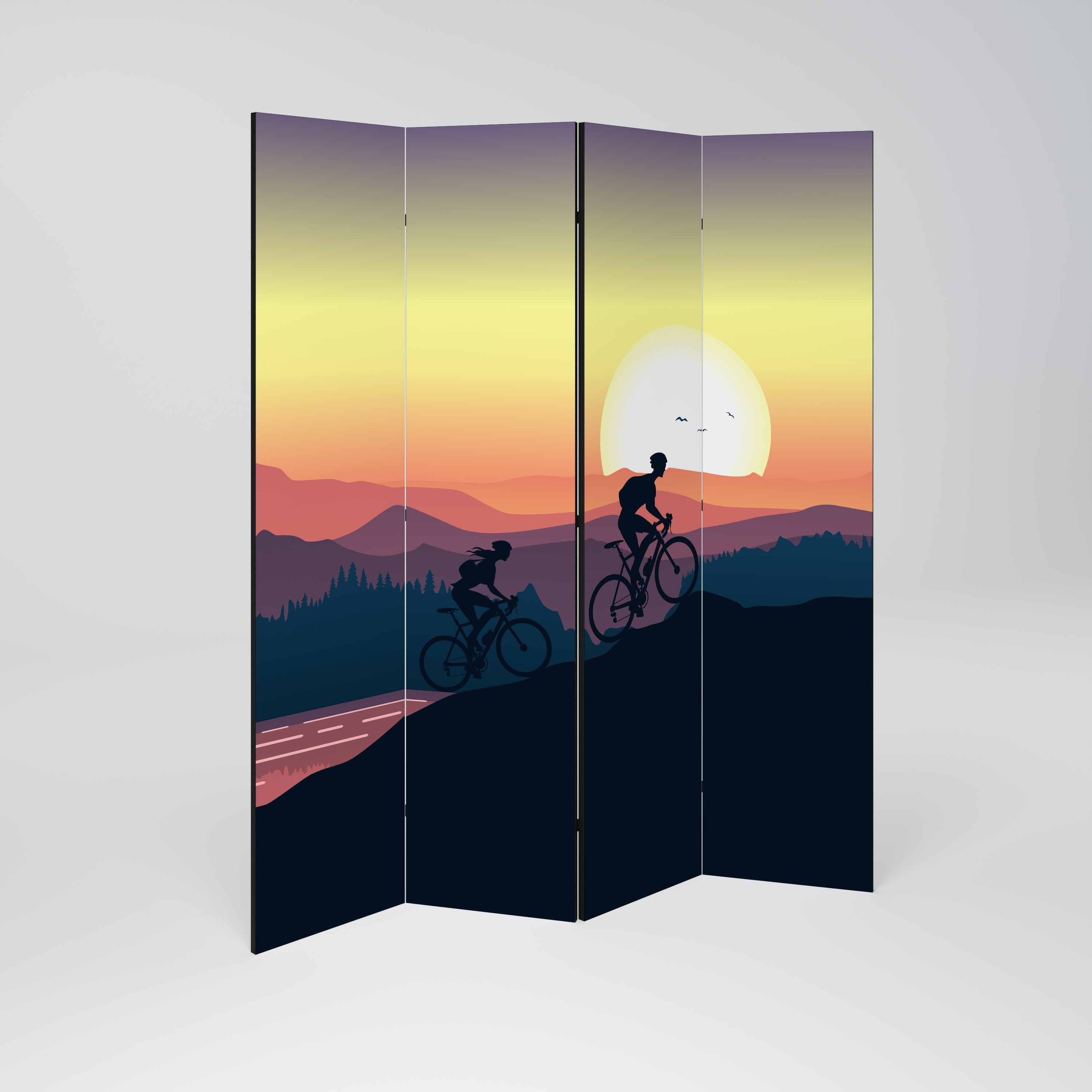 CYCLING HORIZON Dekoracyjny parawan 4-skrzydłowy