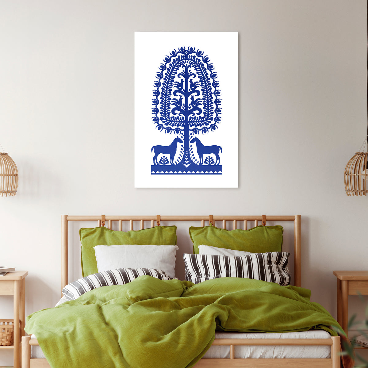 POLISH FOLK ART Pionowy obraz na płótnie