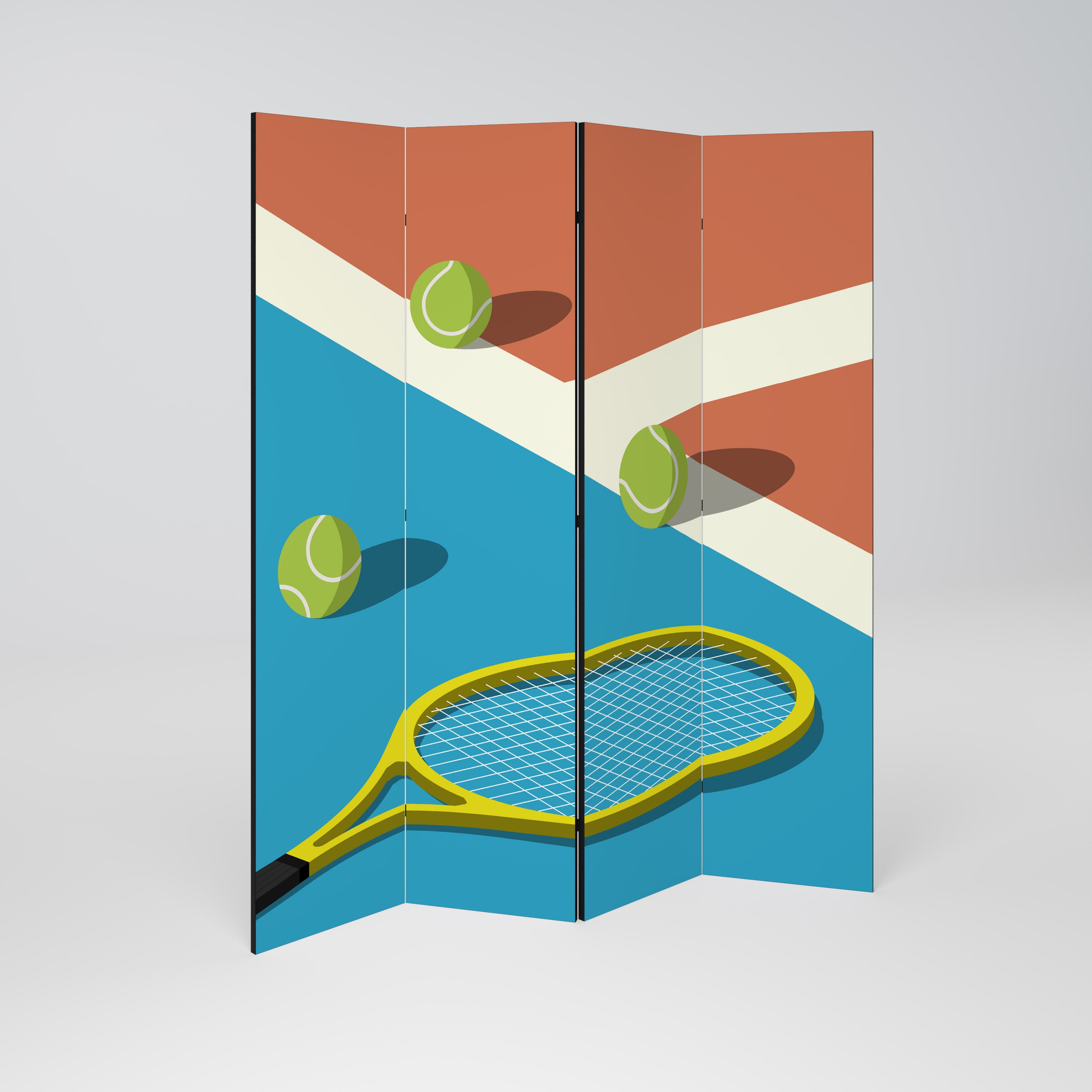 TENNIS ESSENTIALS Dekoracyjny parawan 4-skrzydłowy