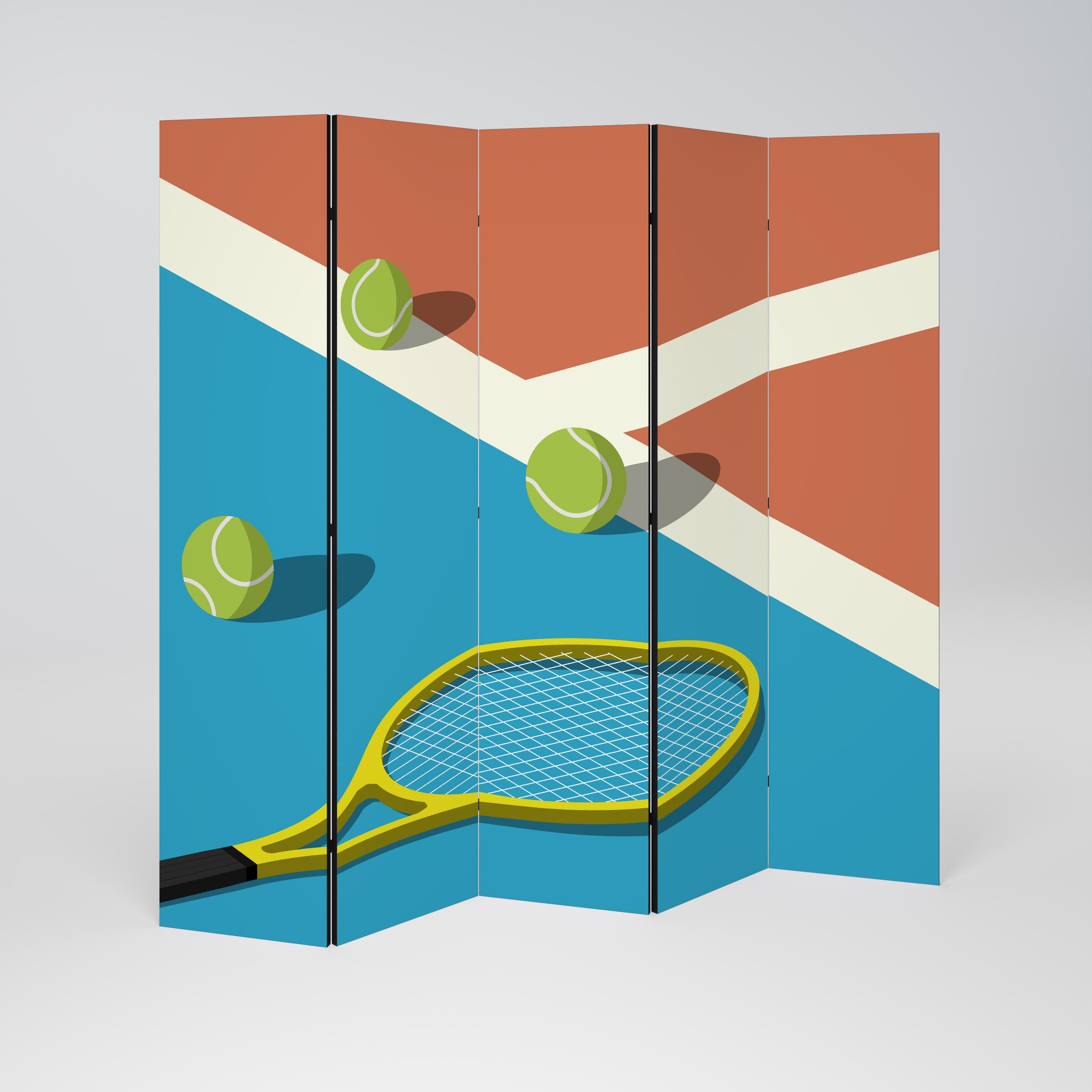 TENNIS ESSENTIALS Dekoracyjny parawan 5-skrzydłowy