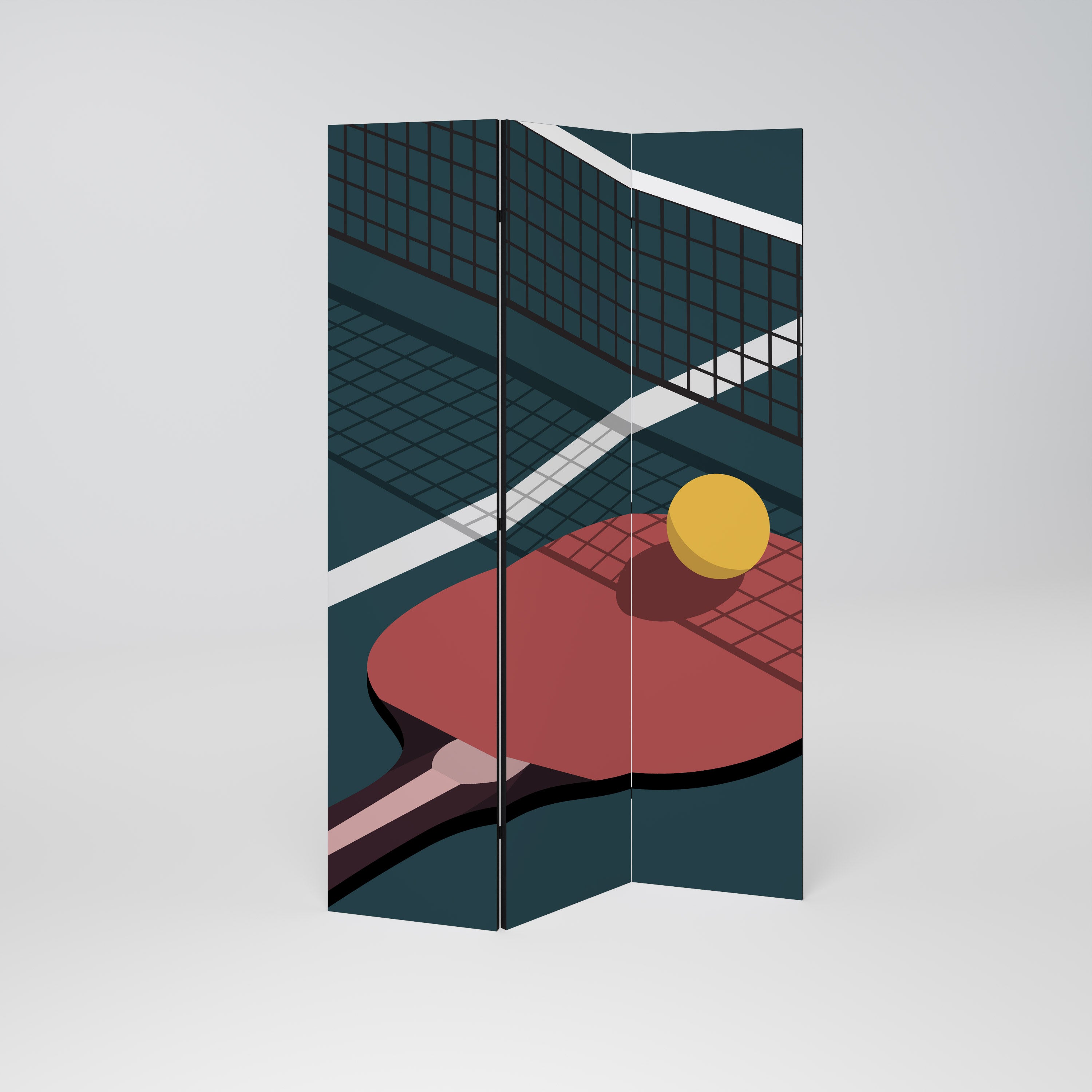 PING- PONG GAME Dekoracyjny parawan 3-skrzydłowy