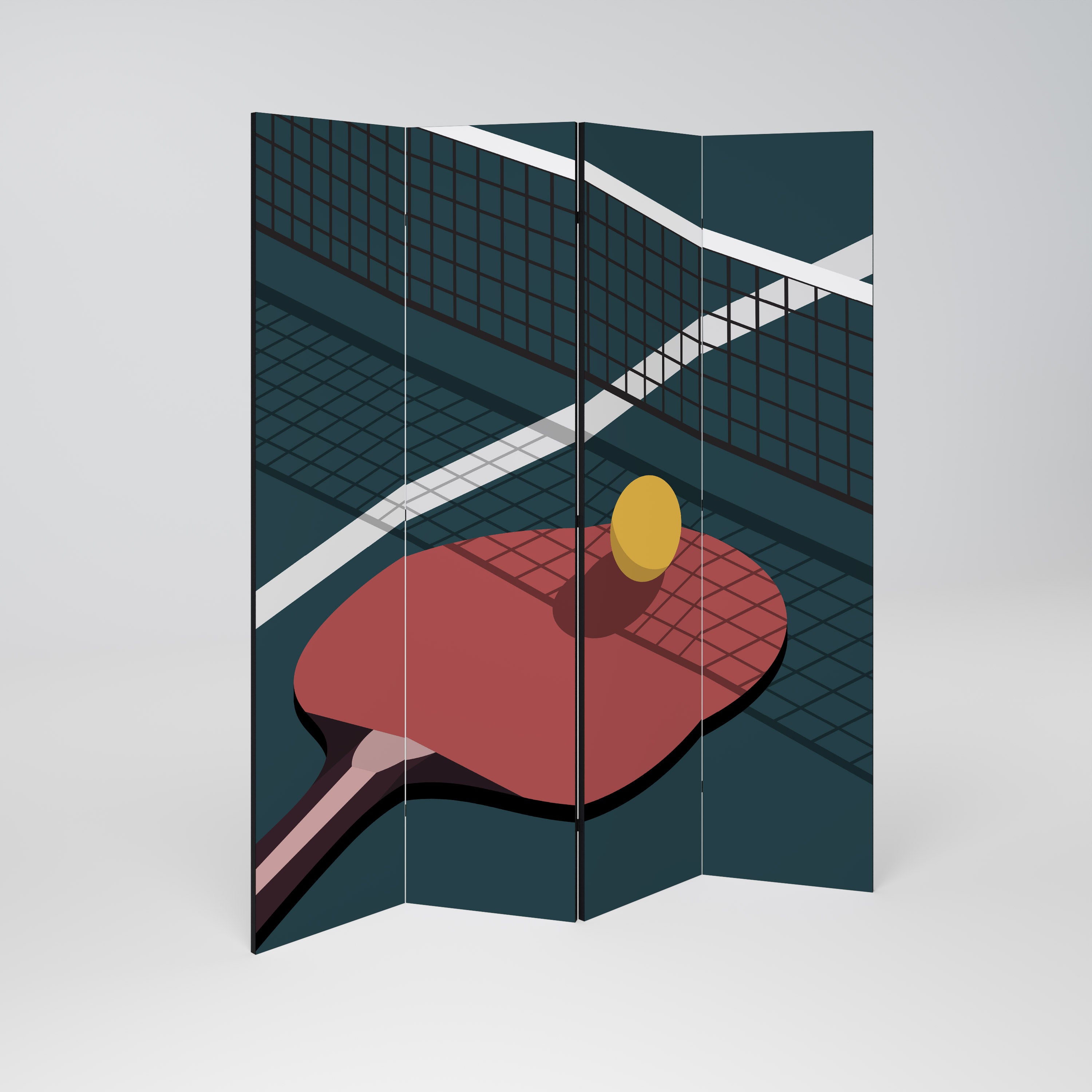 PING- PONG GAME Dekoracyjny parawan 4-skrzydłowy