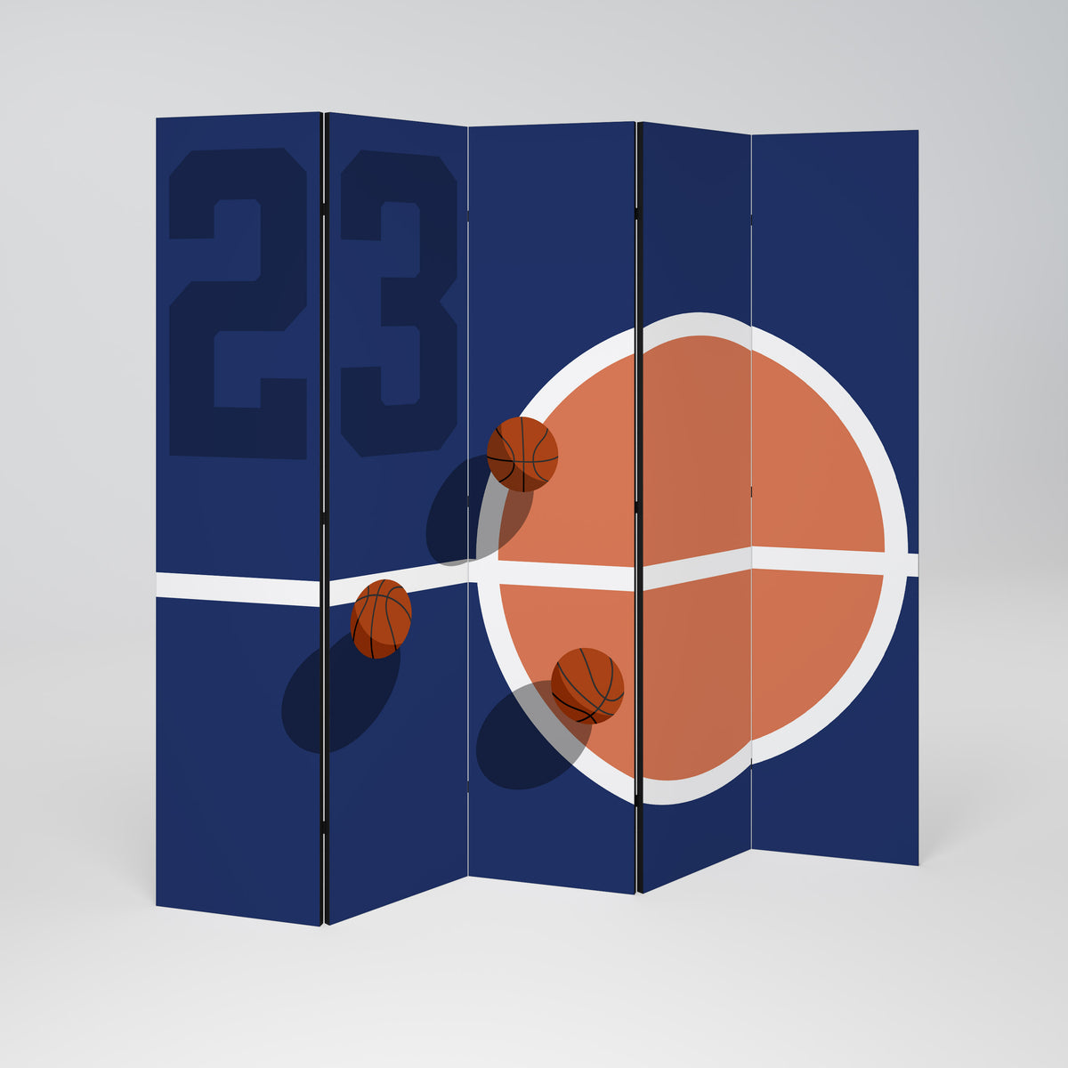 FAMOUS NUMBER 23 Dekoracyjny parawan 5-skrzydłowy