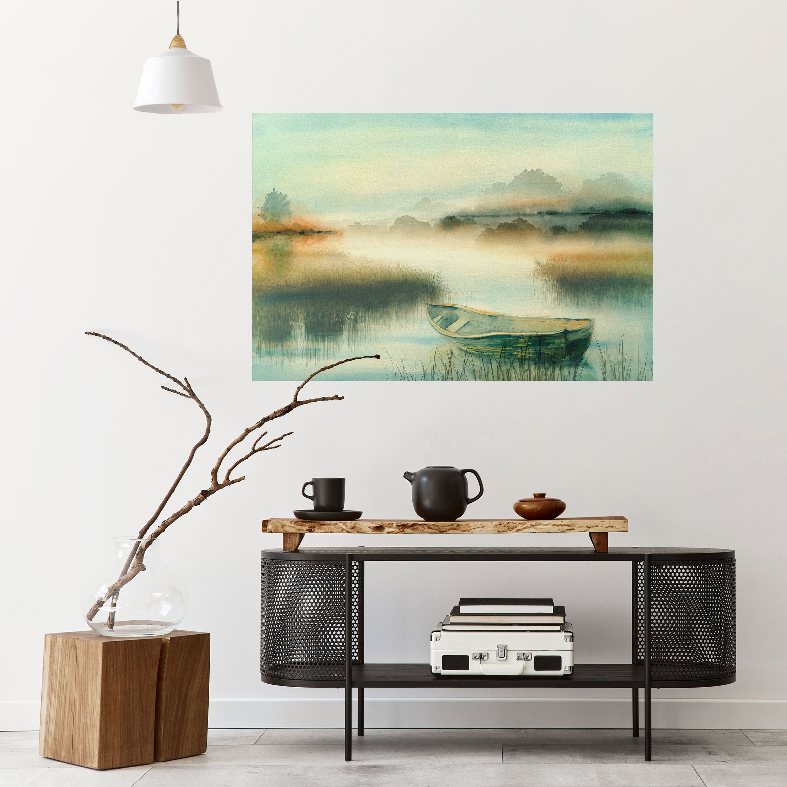 MORNING BY THE LAKE Naklejka/Plakat poziomy