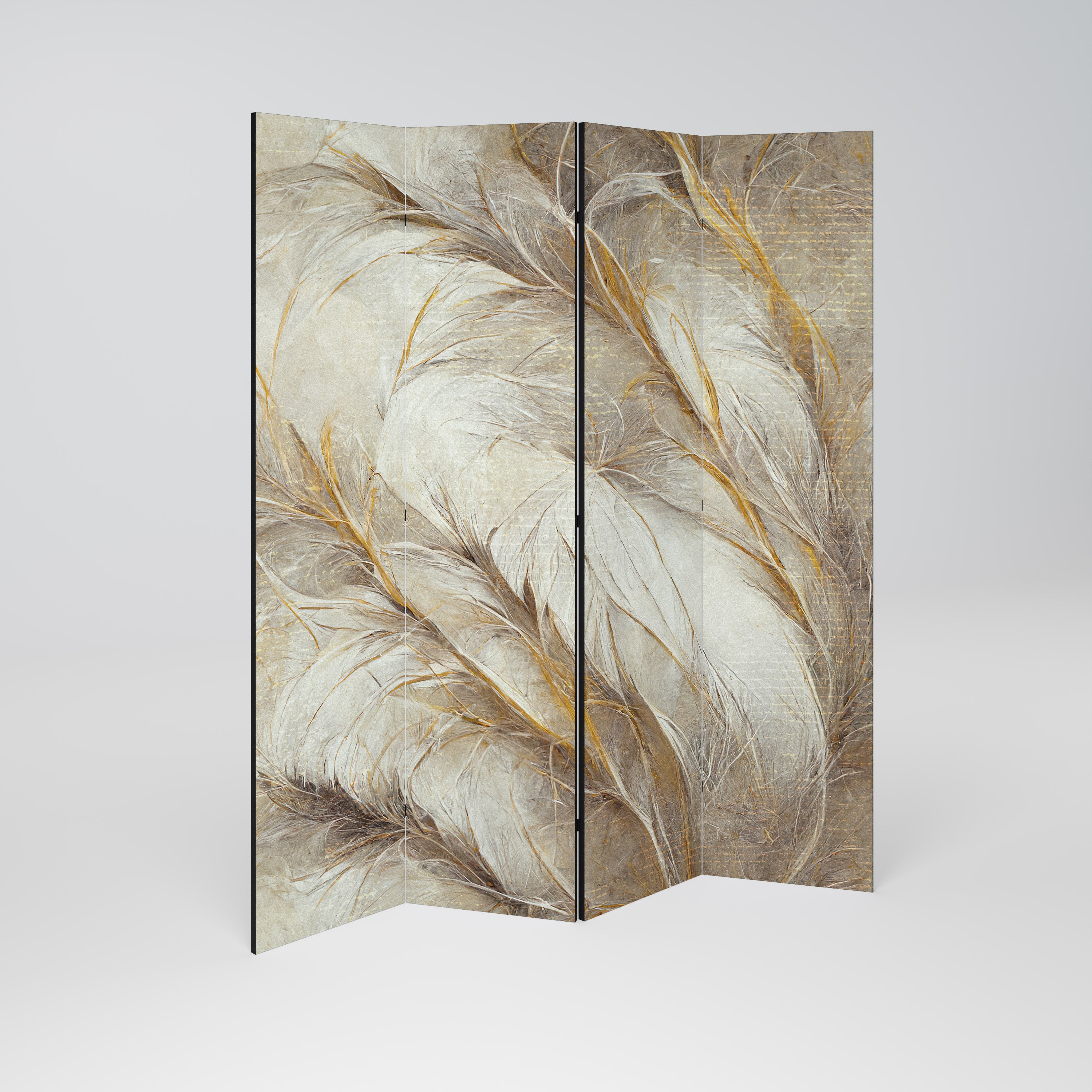 SOFT PLUMAGE Dekoracyjny parawan 4-skrzydłowy