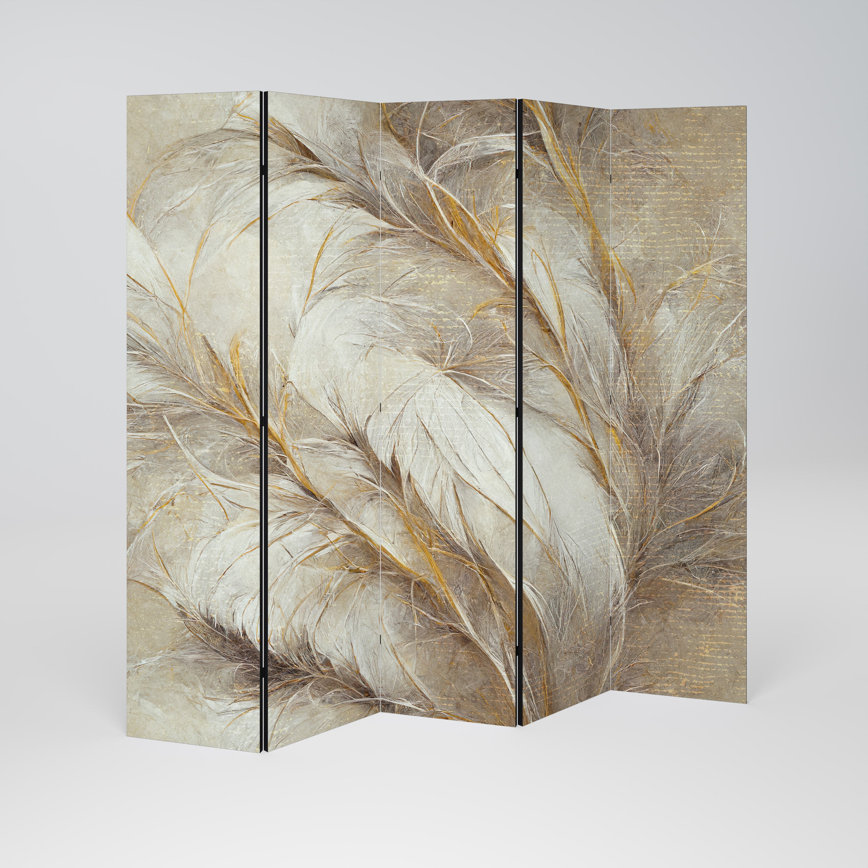 SOFT PLUMAGE Dekoracyjny parawan 5-skrzydłowy