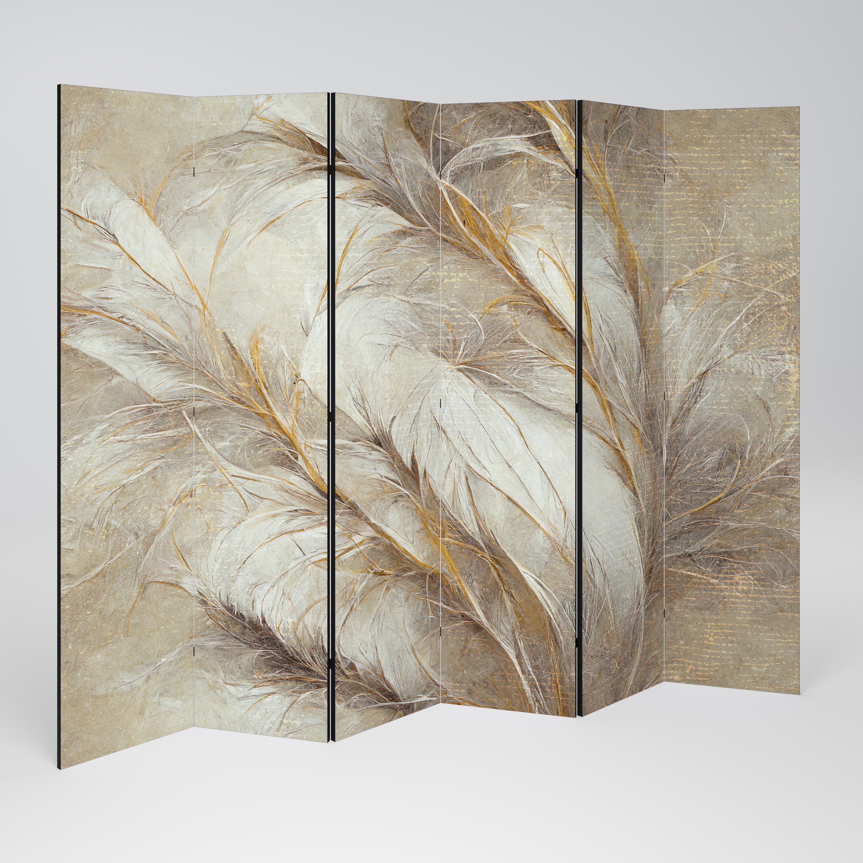 SOFT PLUMAGE Dekoracyjny parawan 6-skrzydłowy