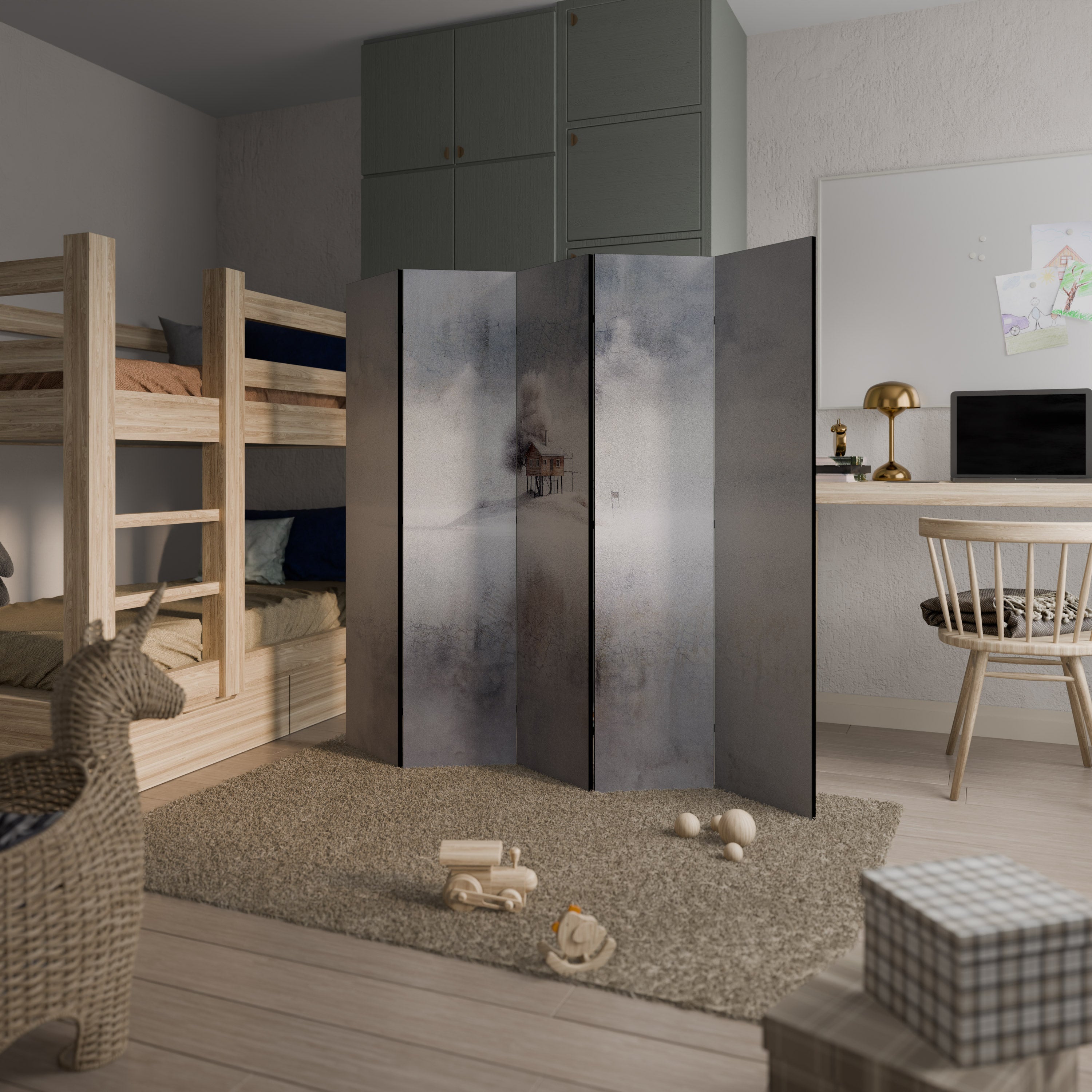 SILENT CABIN Dekoracyjny parawan 5-skrzydłowy