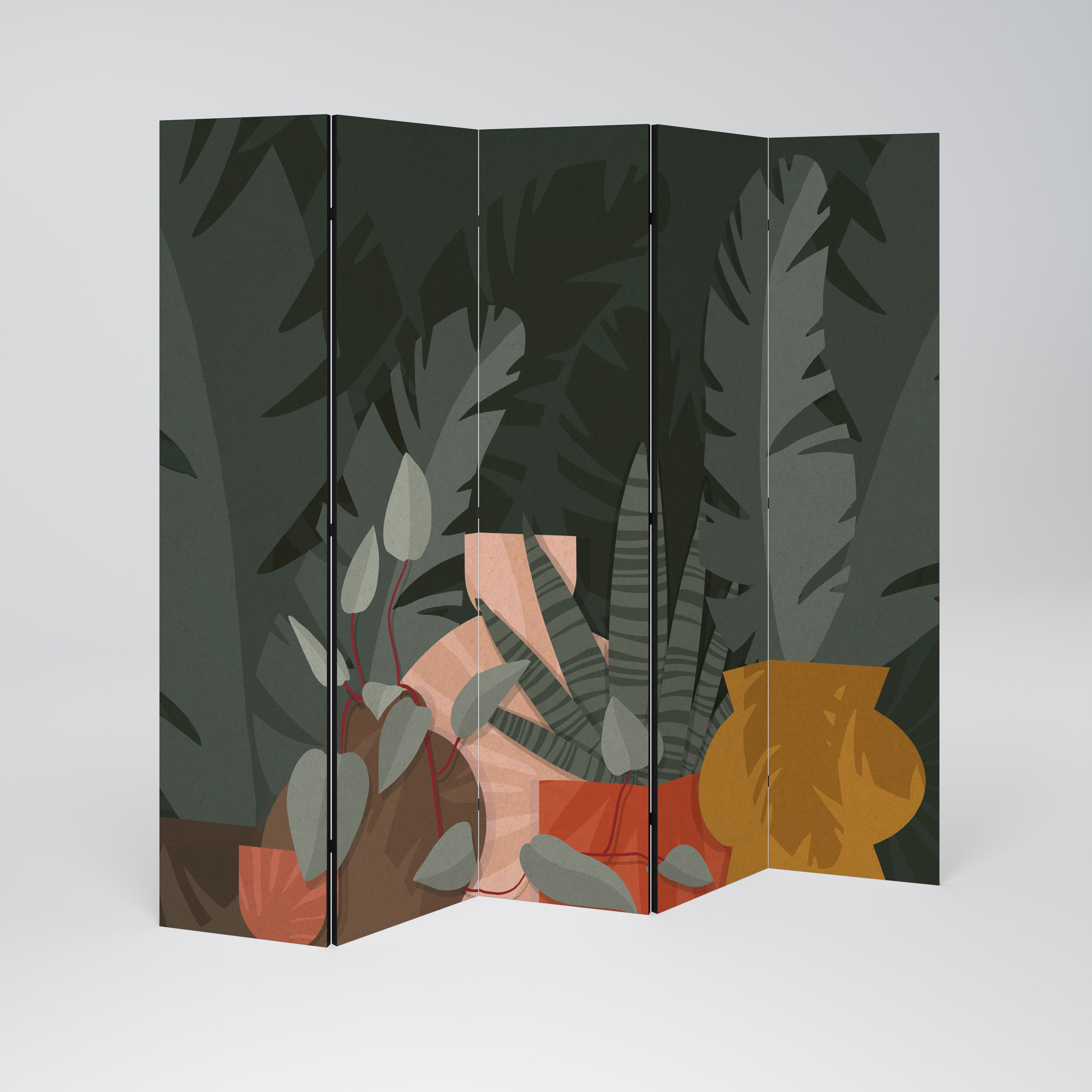 TROPICAL COMPOSITION Dekoracyjny parawan 5-skrzydłowy