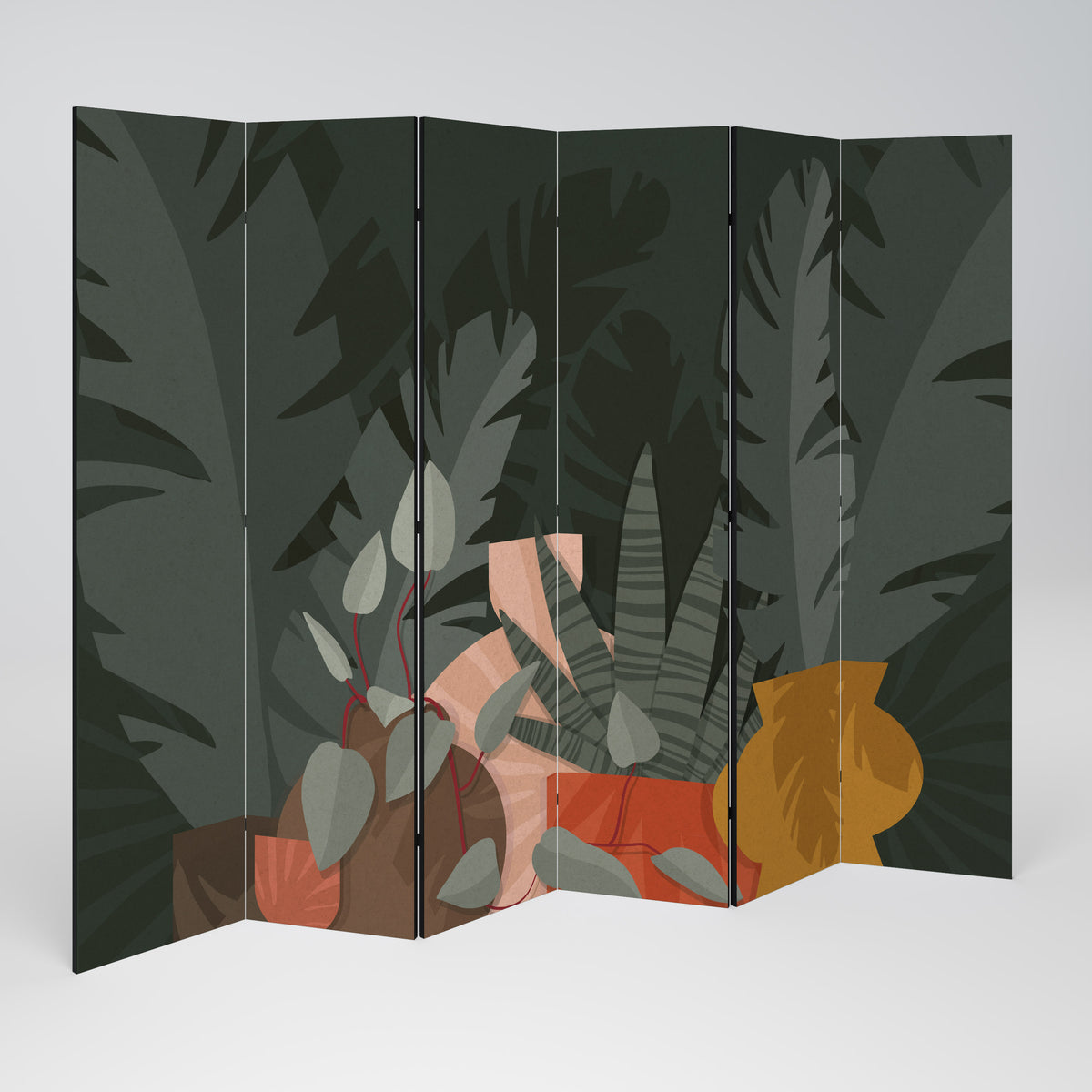 TROPICAL COMPOSITION Dekoracyjny parawan 6-skrzydłowy